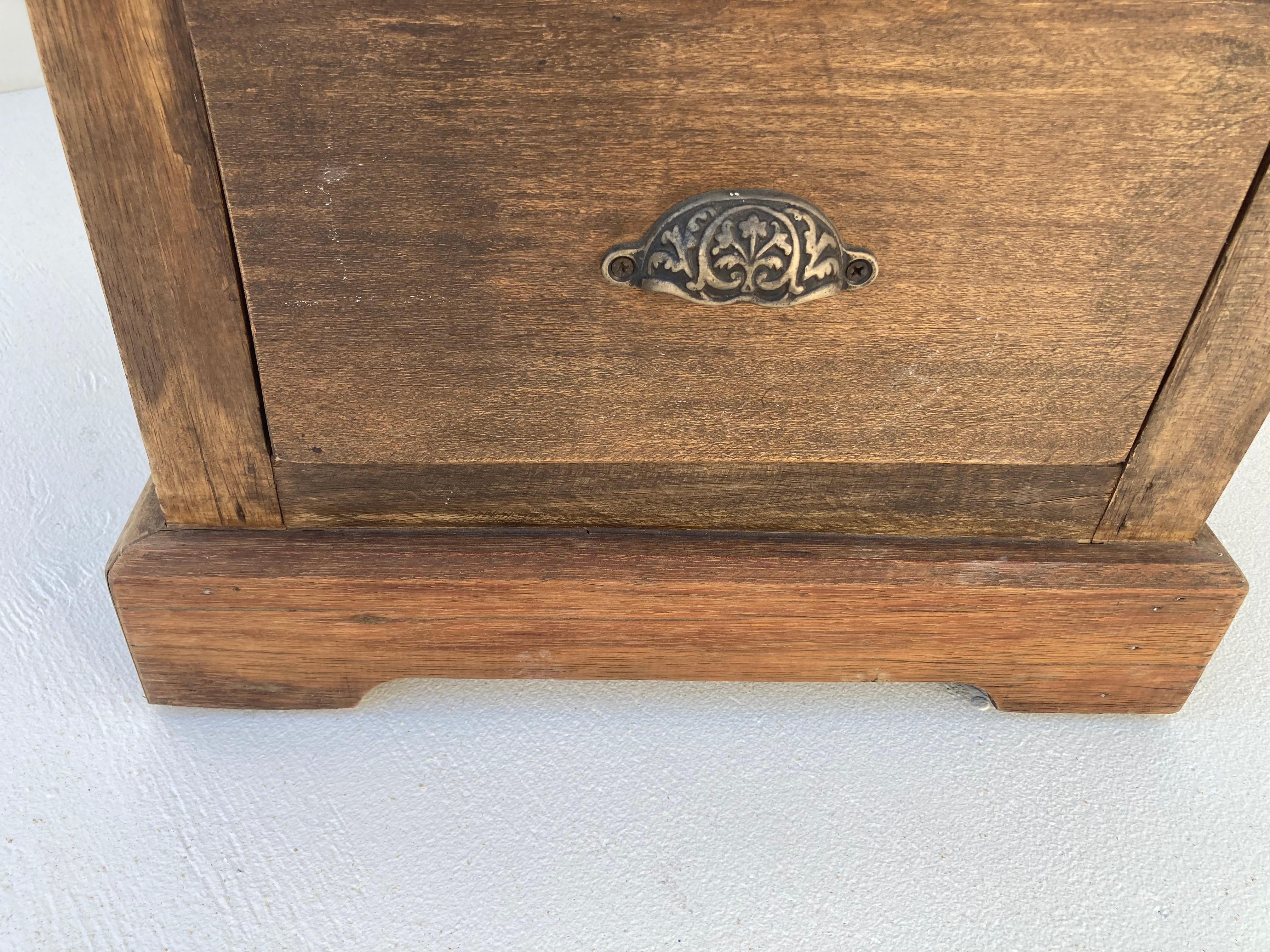 20th Century French Colonial Weathered Teak Drawer Cabinet, 1930's For Sale