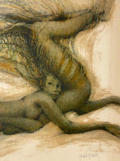 French Color Lithograph on Arches paper by FRANCIS de LASSUS SAINT-GENIES