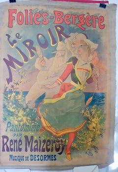 French Color Lithograph "Folies Bergère" for "Le Miroir" by Jules Chéret, 1899
