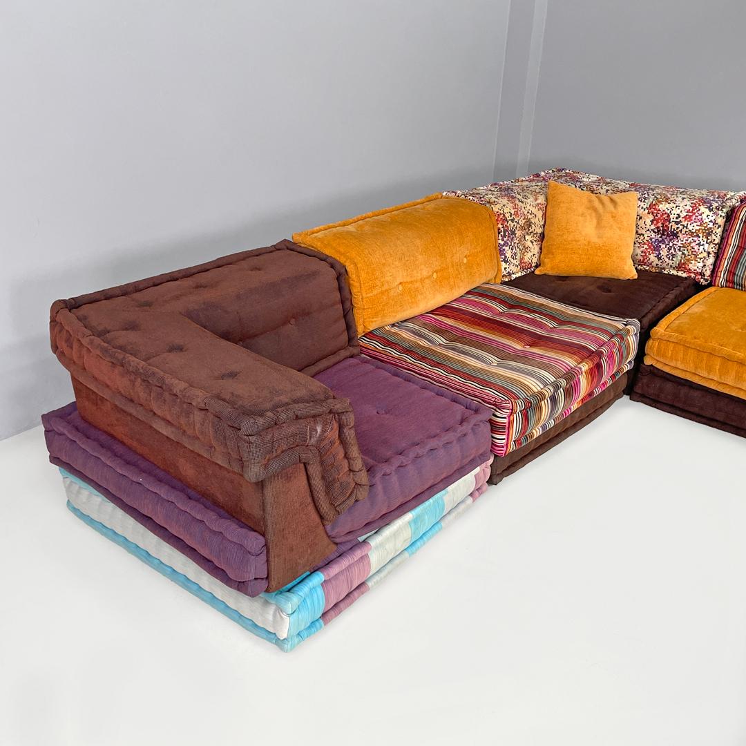 Tessuto Divano modulare francese colorato Mah Jong di Hans Hopfer per Roche Bobois, anni 2000 in vendita