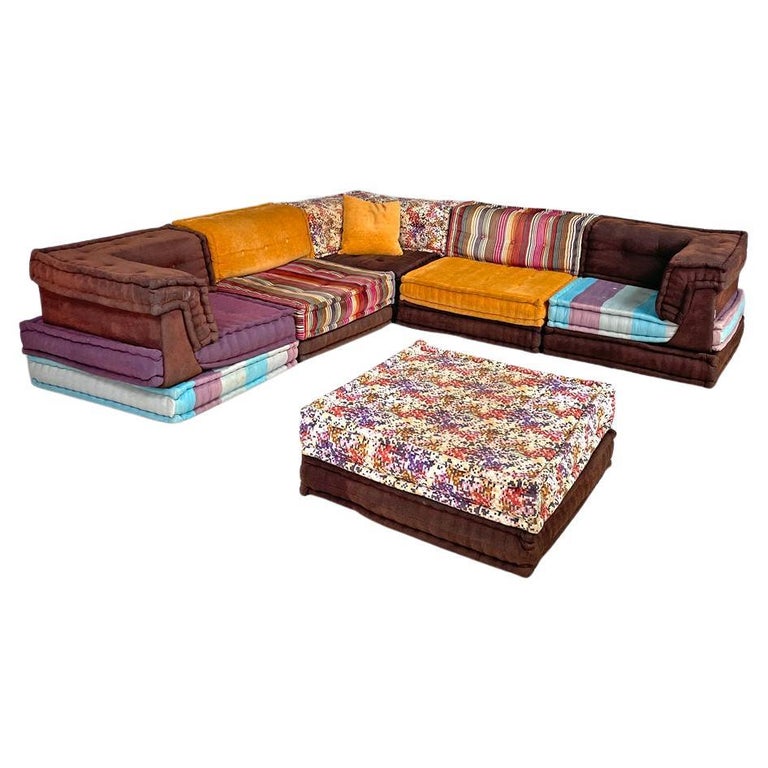 Divano modulare francese colorato Mah Jong di Hans Hopfer per