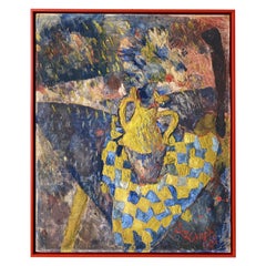 French Colorful Still Life Painting, Oil on Canvas