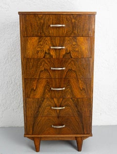 French Commode Chiffonnier Chest of Drawers Veneered Rosewood, 20th Mid-century