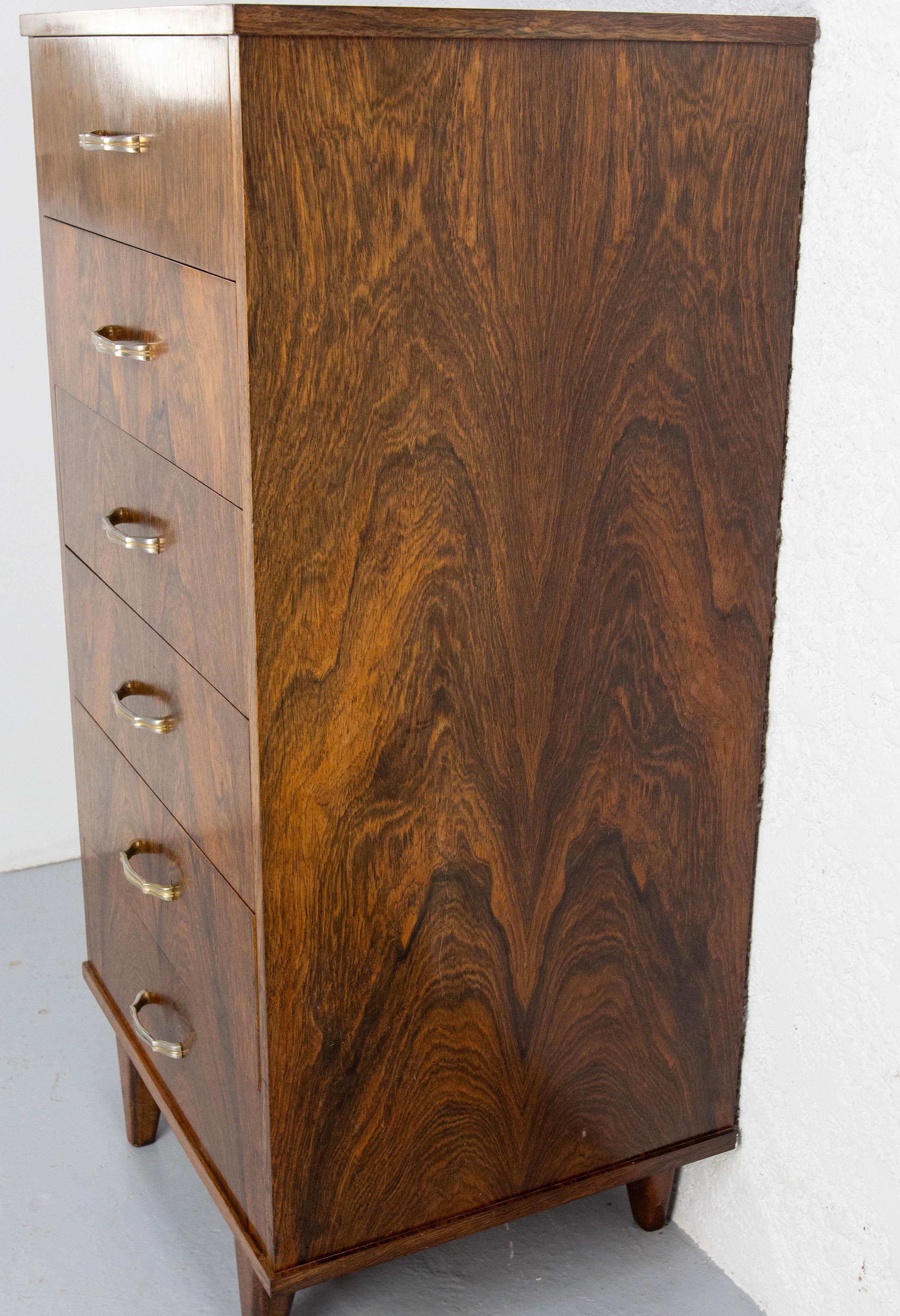 Francese Cassettiera francese Commode Chiffonnier impiallacciata in palissandro, 20th Mid century in vendita