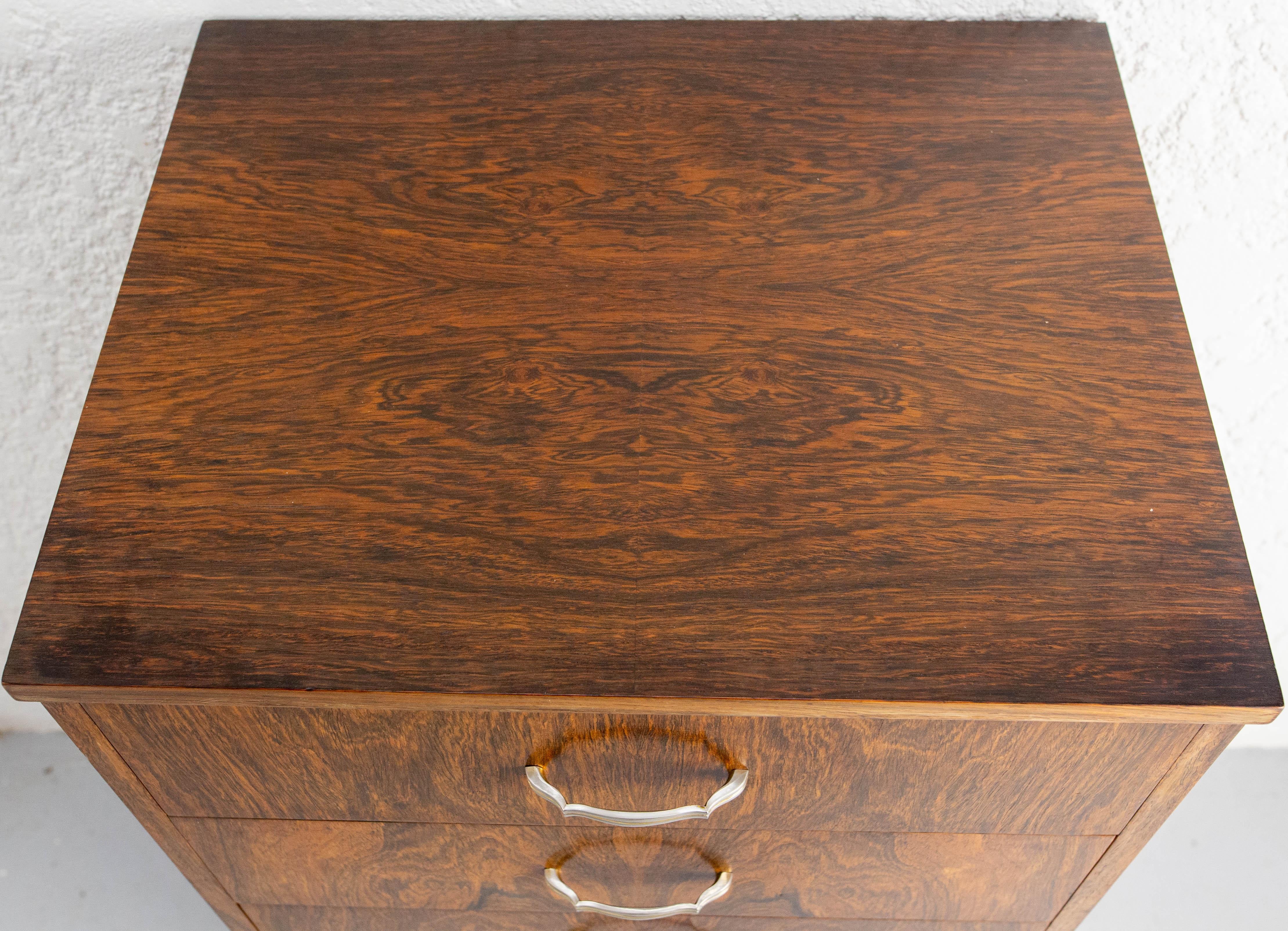 Metallo Cassettiera francese Commode Chiffonnier impiallacciata in palissandro, 20th Mid century in vendita