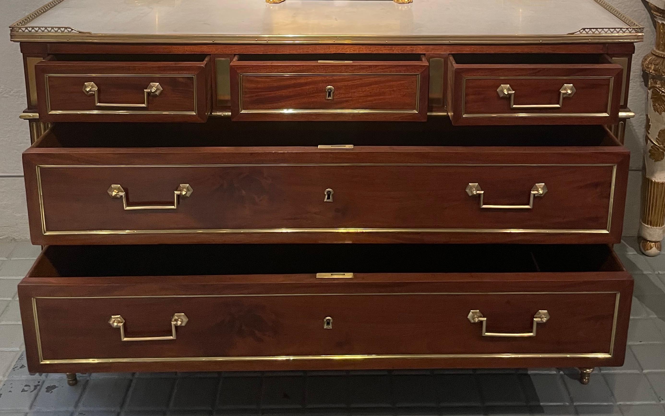 18th Century French Commode in mahogany. Louis XVl Period at the end of Eighteen Century. For Sale
