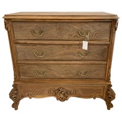 French Commode Louis XV Style Bleached, Walnut Wood