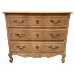 French Commode Louis XV Style Early 20th Century Made in Cherry Wood Bleached