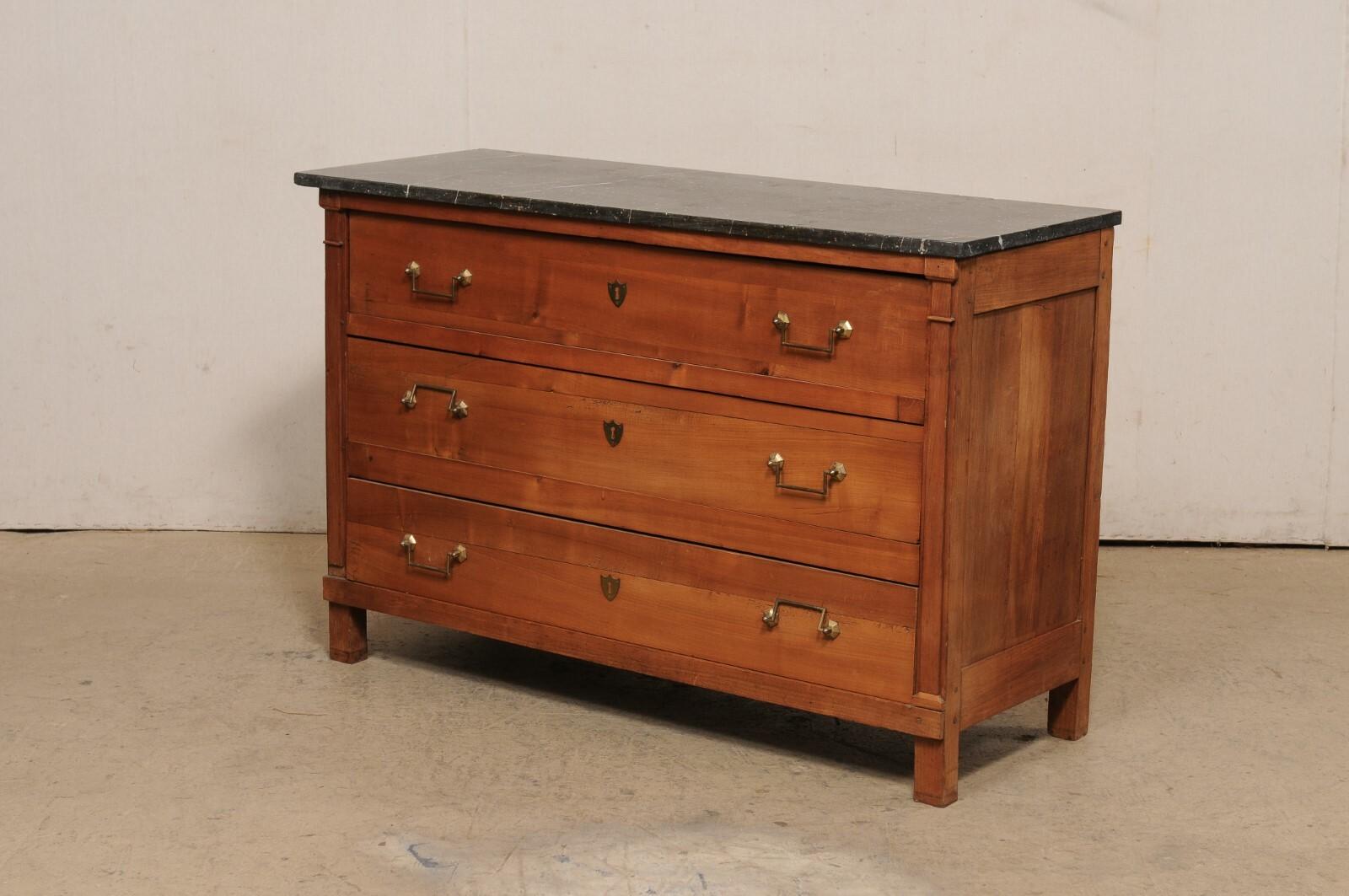 French Commode w/Black Marble Top, 19th C. For Sale 4