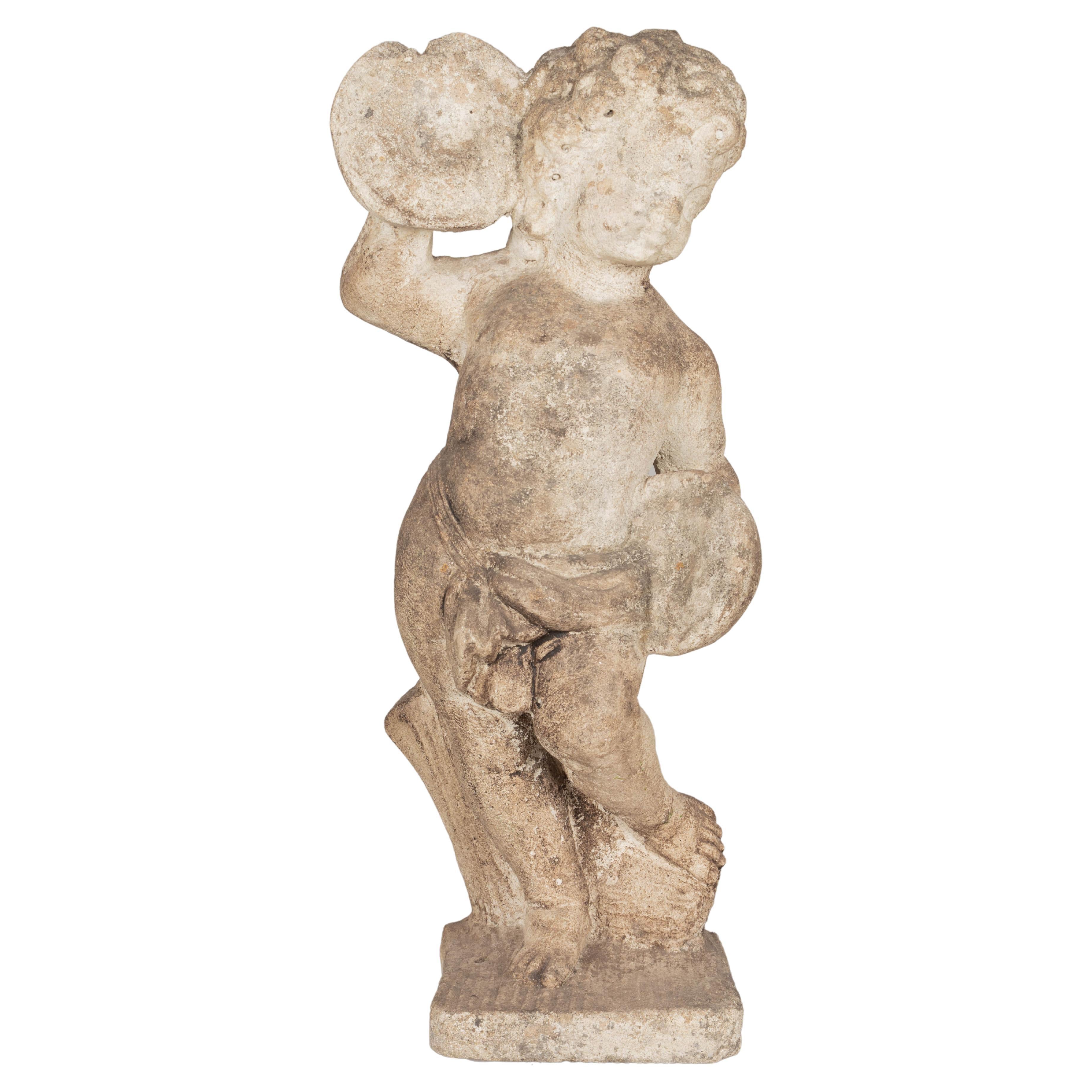French Composite Stone Garden Statue For Sale