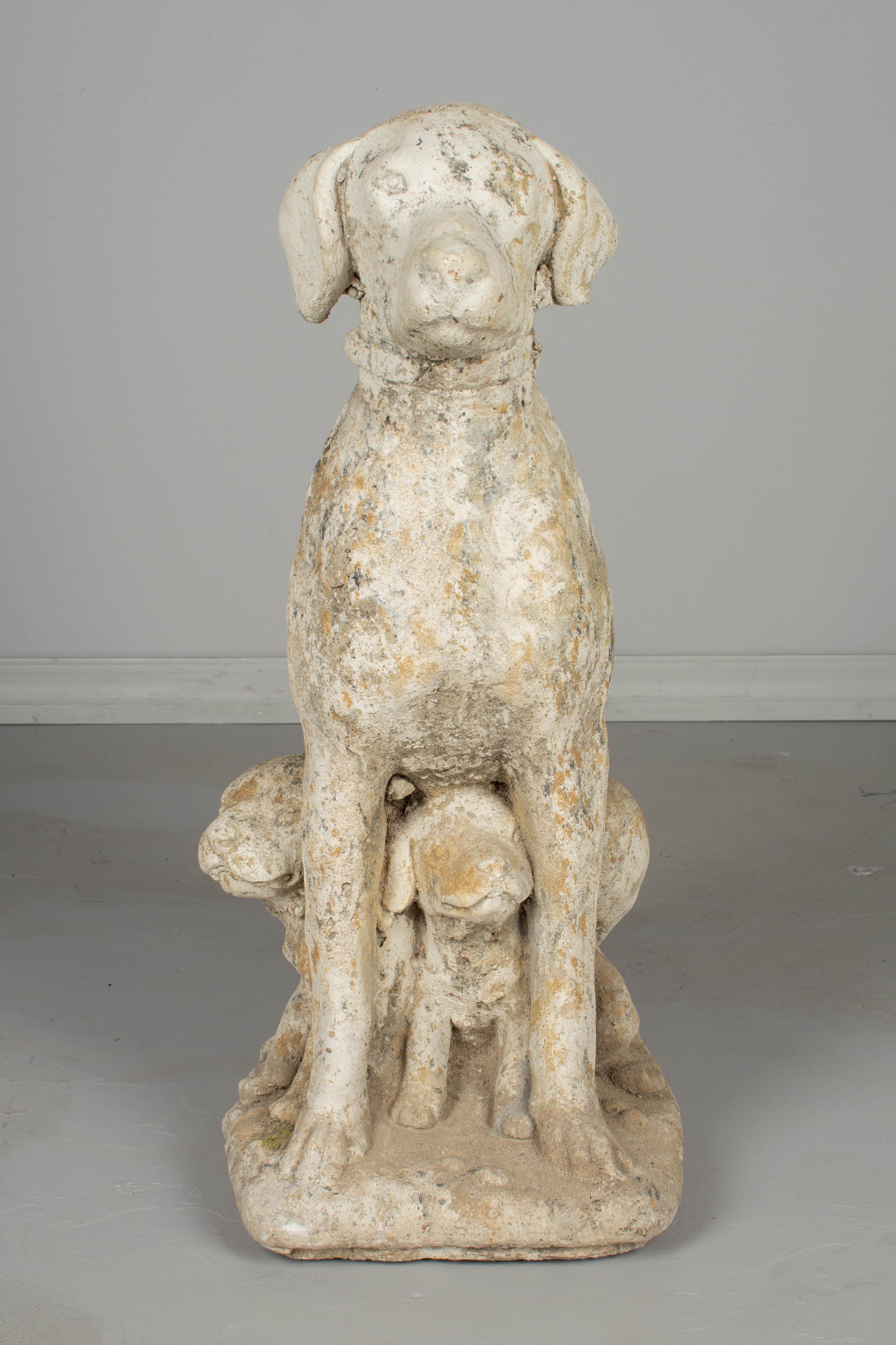 concrete poodle dog statues