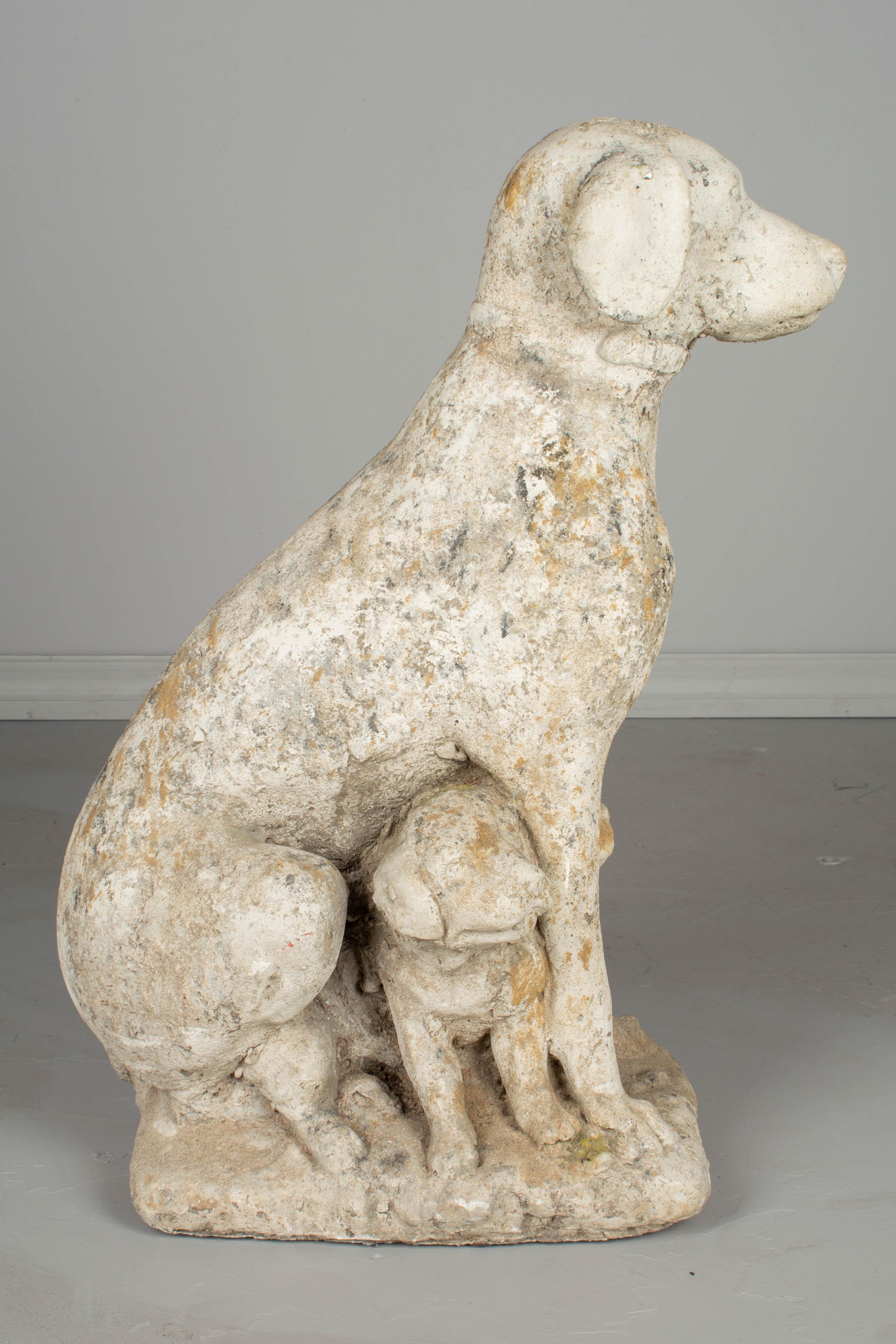 stone dog sculpture