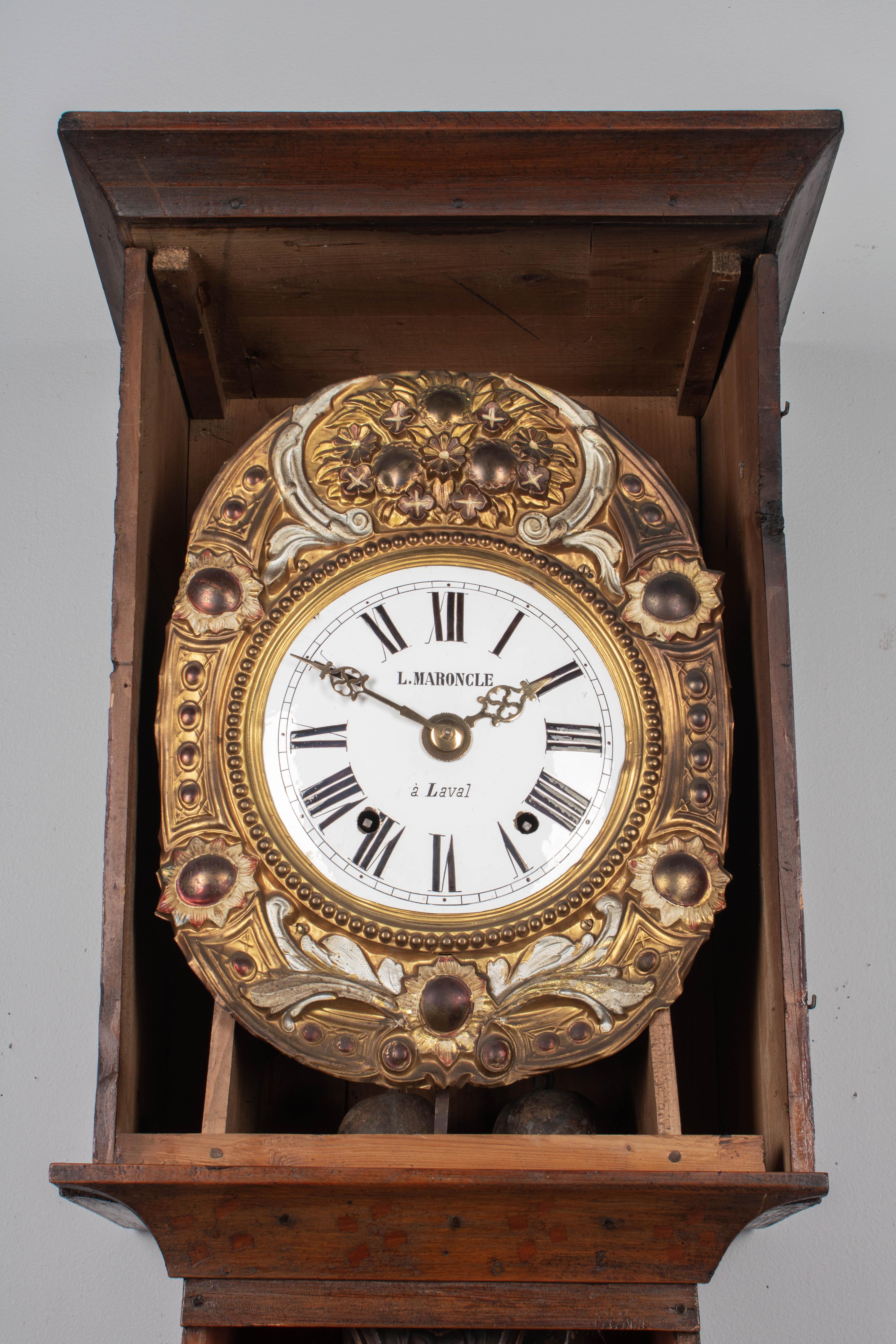 French Comtoise Grandfather Clock or Comtoise In Good Condition In Winter Park, FL