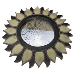 Specchio a fiori in cemento francese, circa 1970