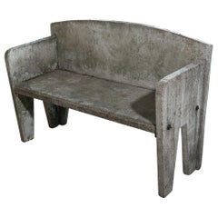 Used French Concrete Garden Bench