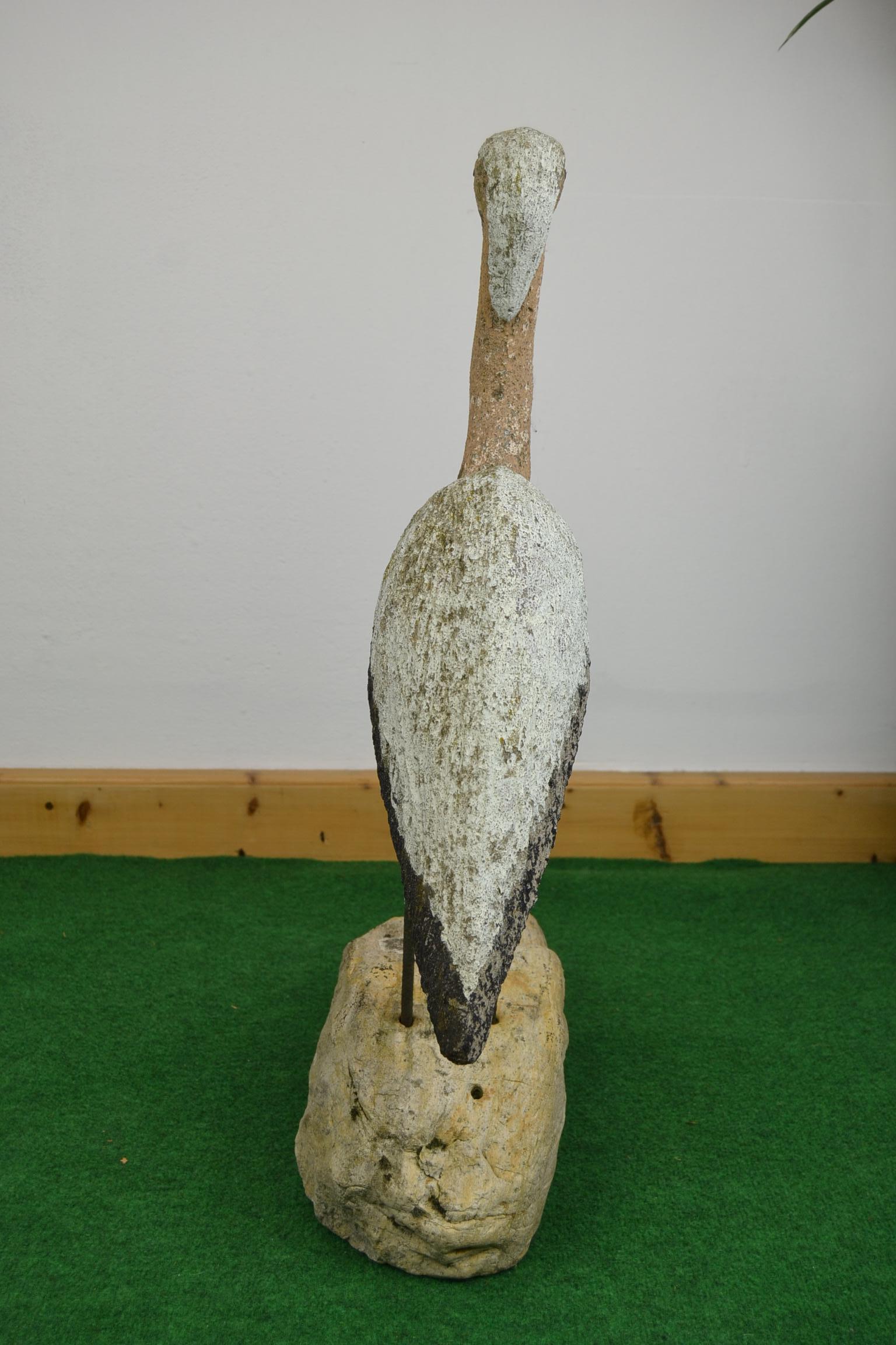 French Concrete Garden Bird Sculpture, 1950s For Sale at 1stDibs