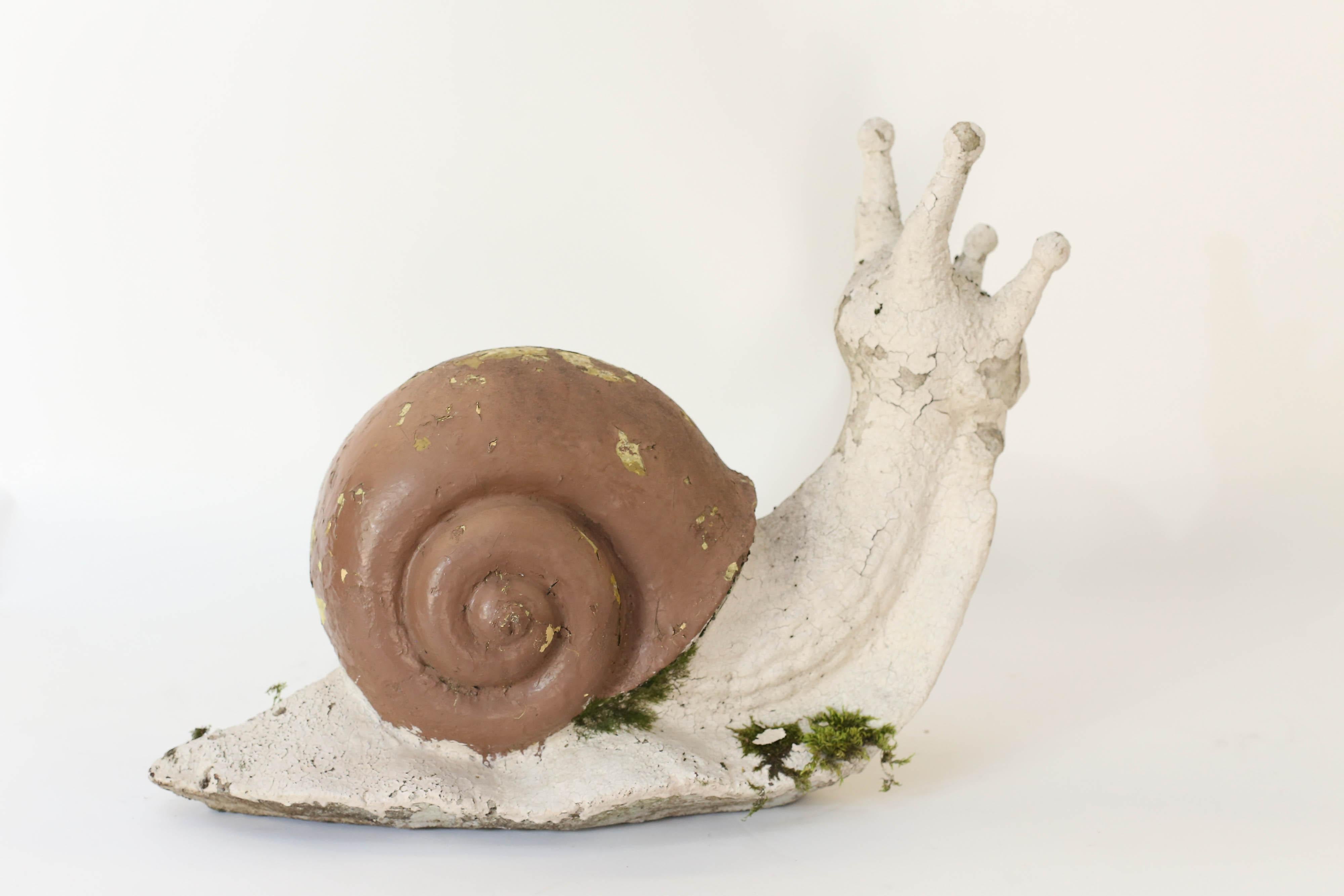 French Concrete Garden Snail In Good Condition In Houston, TX