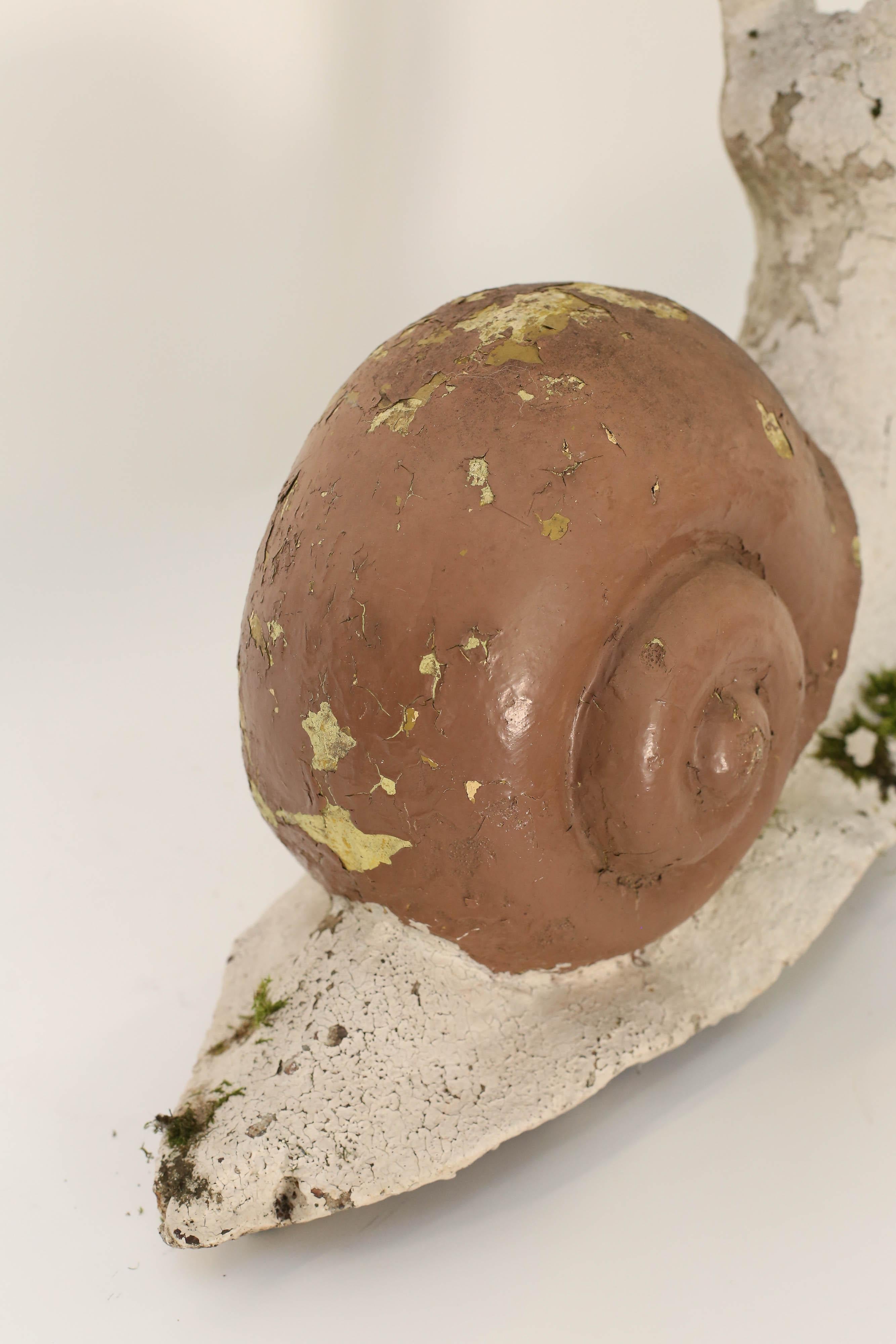 20th Century French Concrete Garden Snail