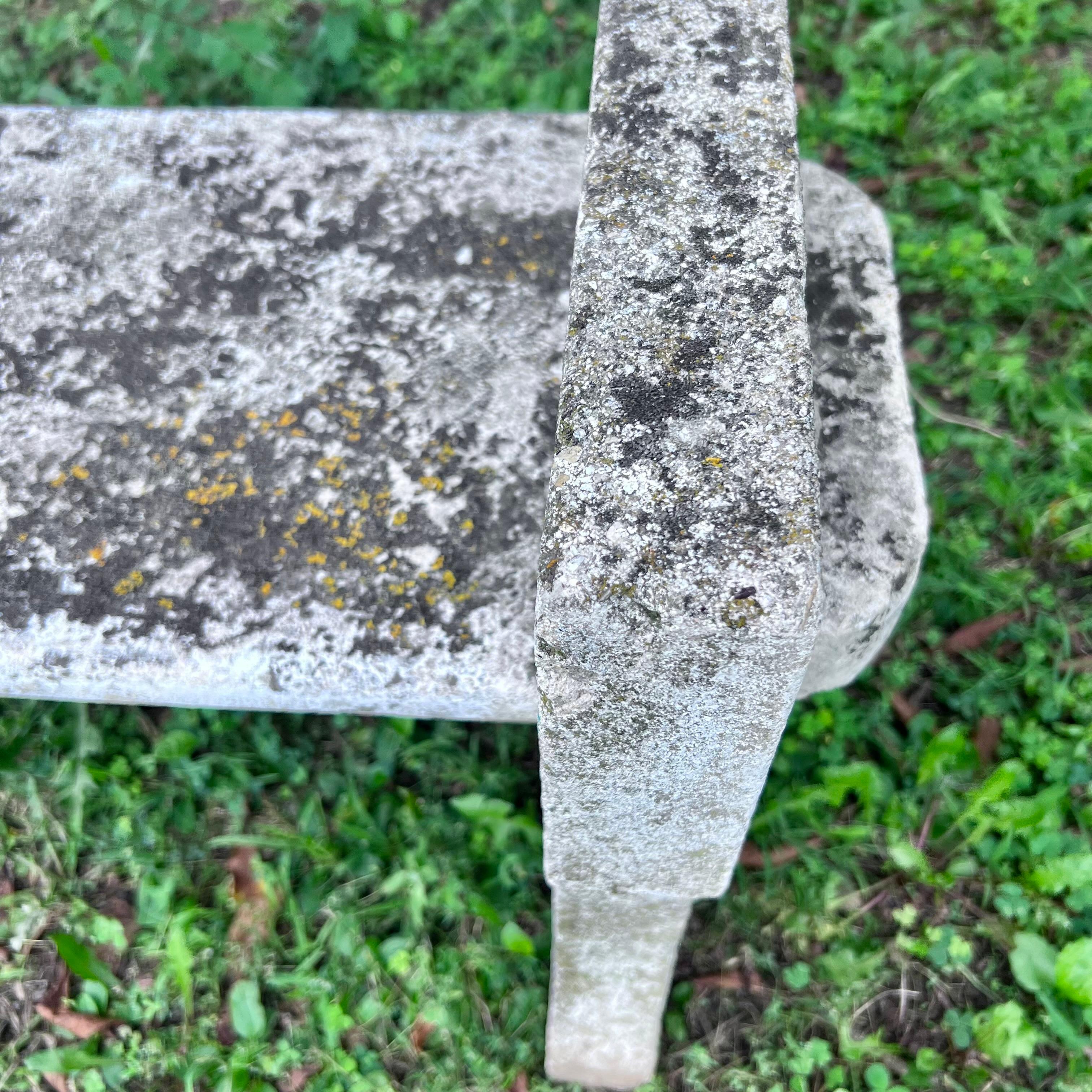 French Concrete Jigsaw Bench, circa 1950s For Sale 1