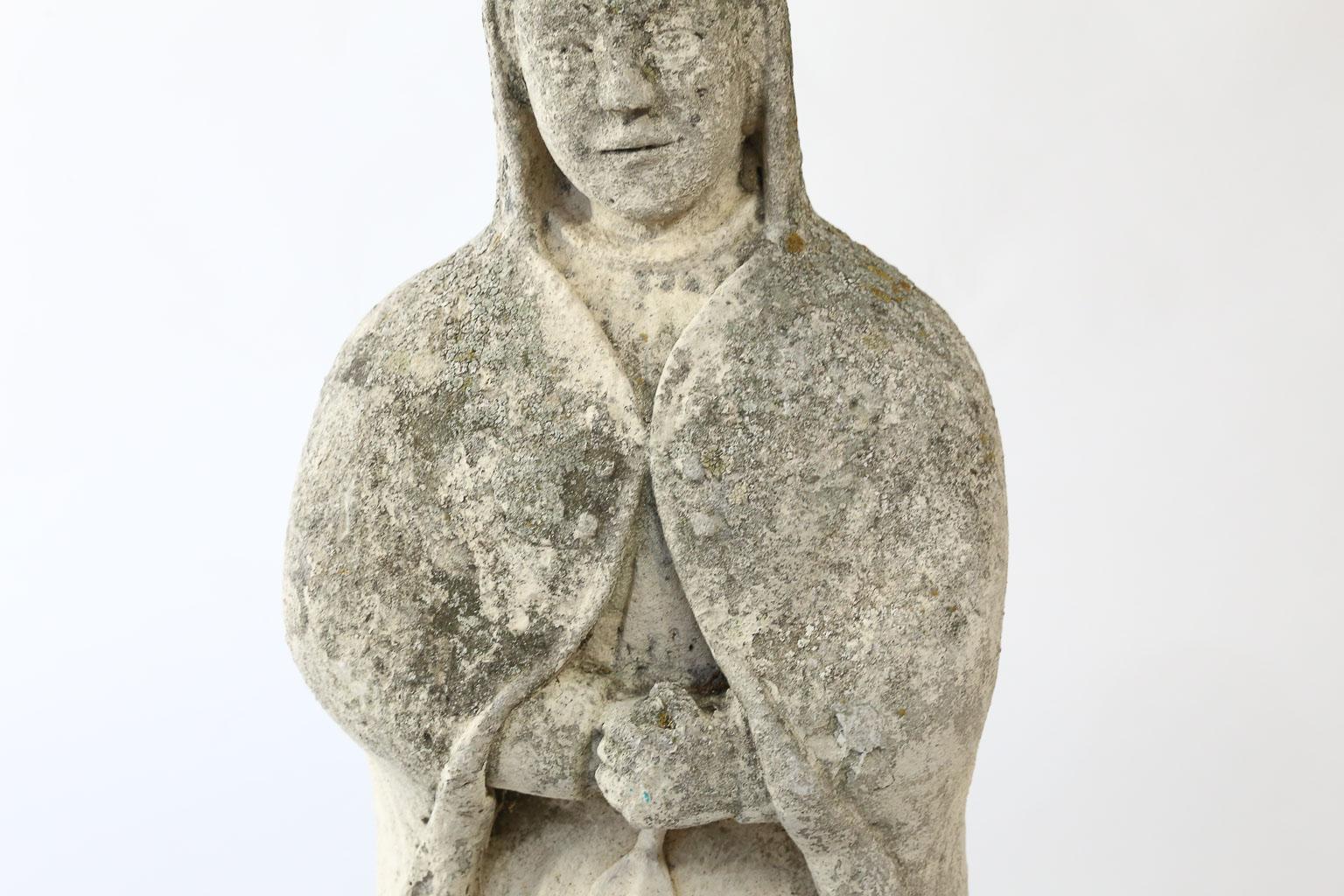 20th Century French Concrete Nun Statue