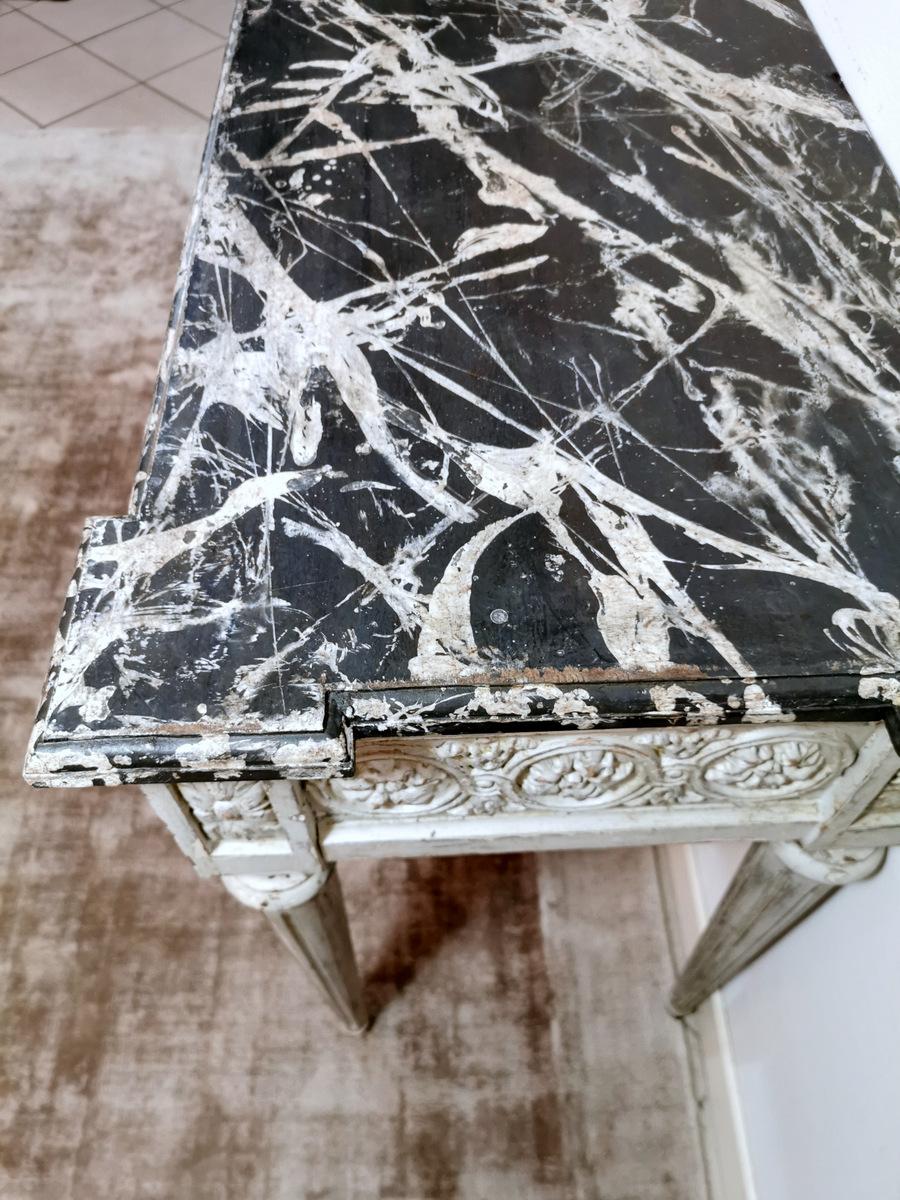 French Console in Lacquered Carved Wood Louis XVI 1