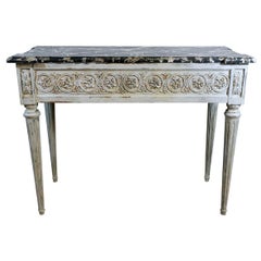 French Console in Lacquered Carved Wood Louis XVI