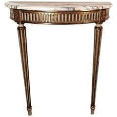 French Console in Lacquered Wood Gilded Louis XVI Style