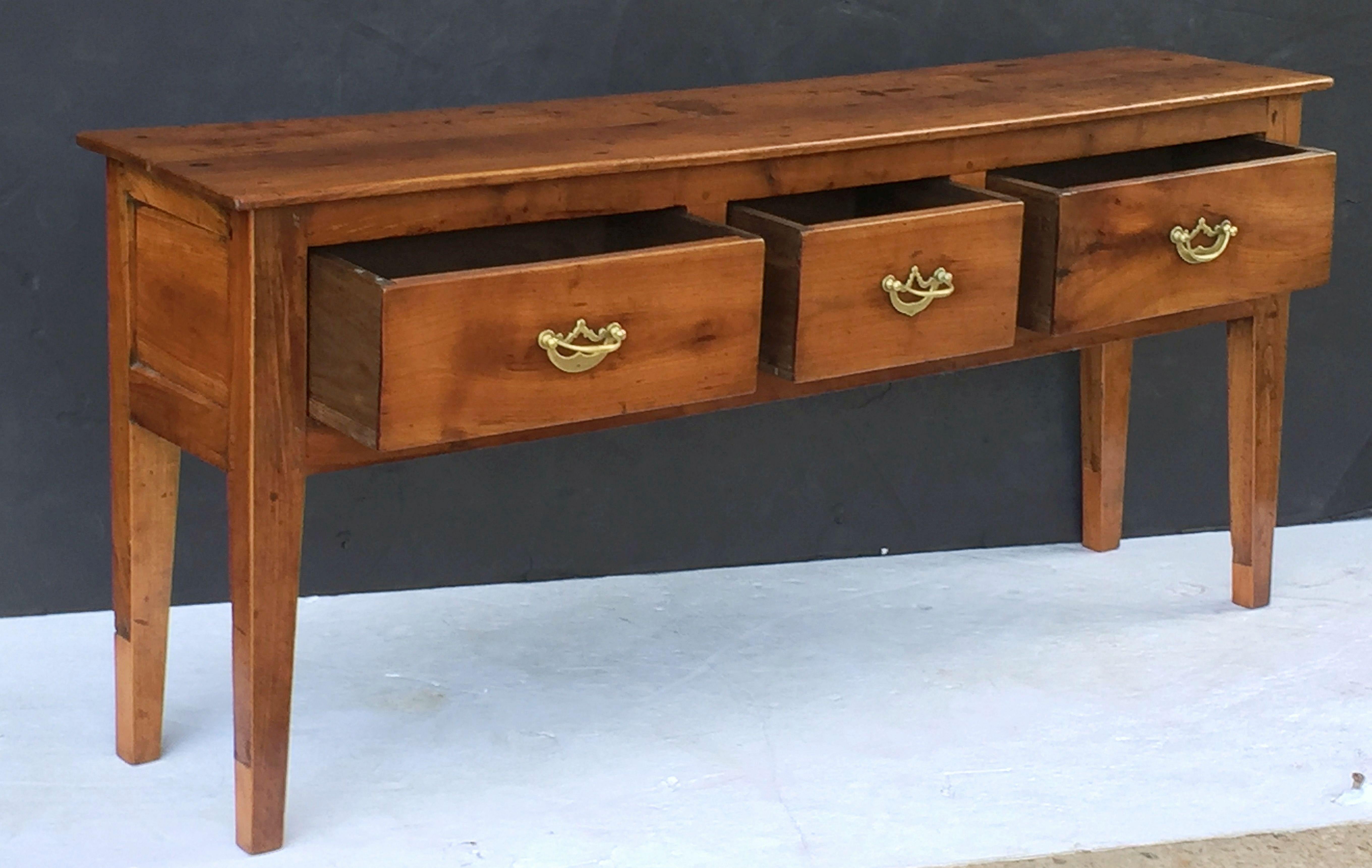 French Console Server or Sideboard of Cherry In Excellent Condition In Austin, TX