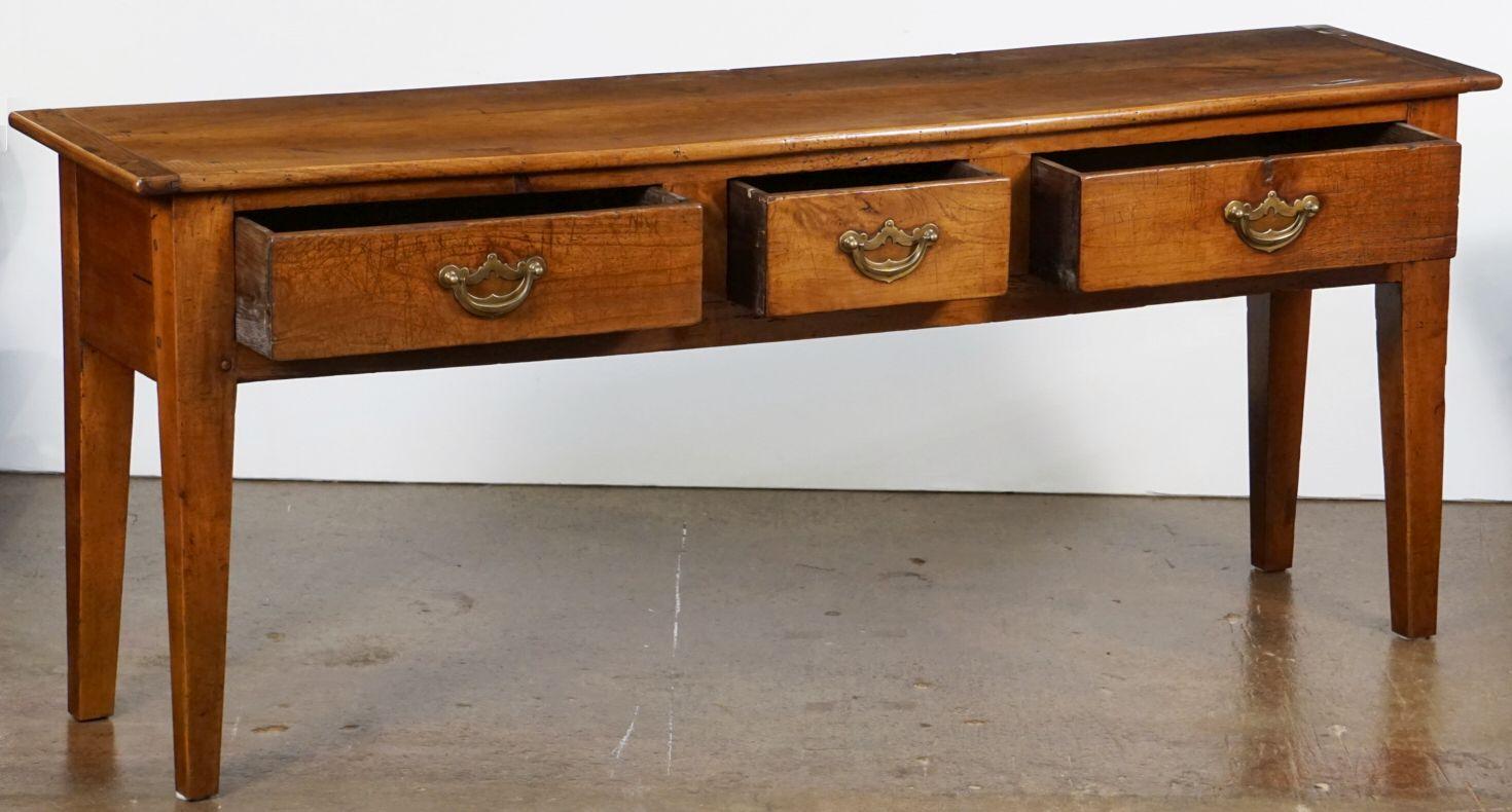 Patinated French Console Server or Sideboard of Cherry For Sale