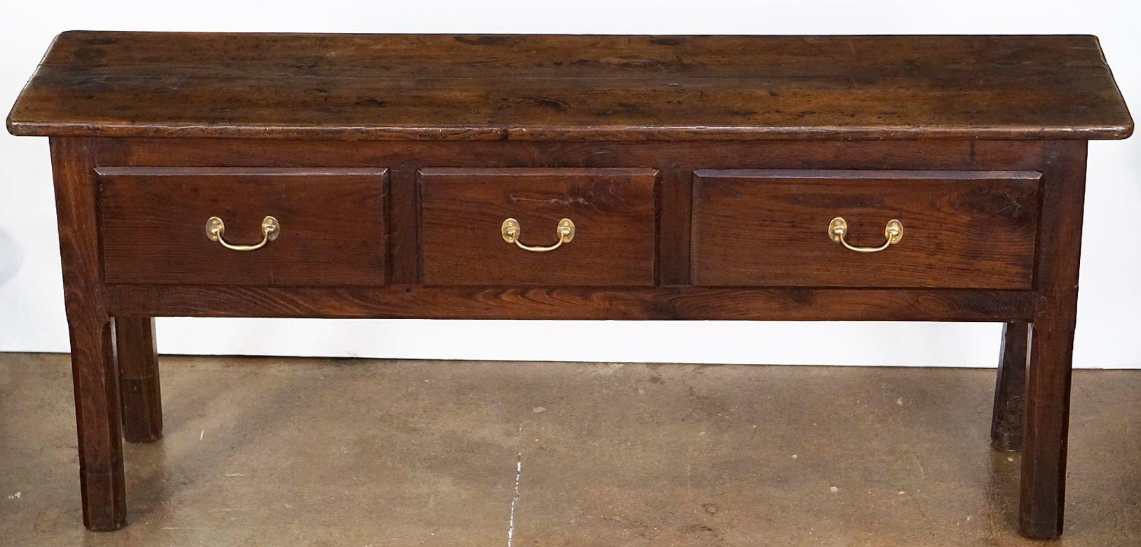 19th Century French Console Server or Sideboard of Chestnut