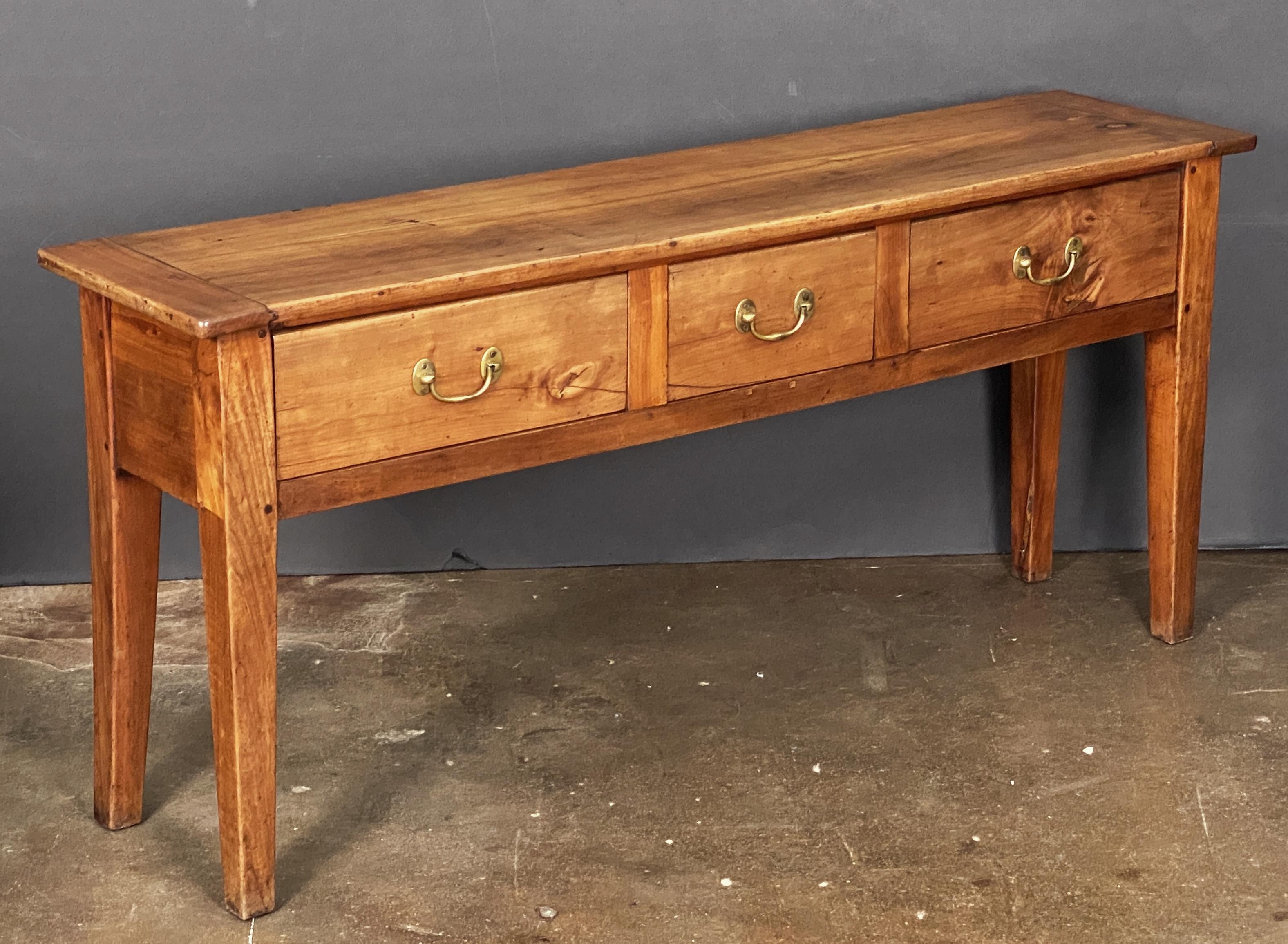 Metal French Console Server or Sideboard Table of Cherry