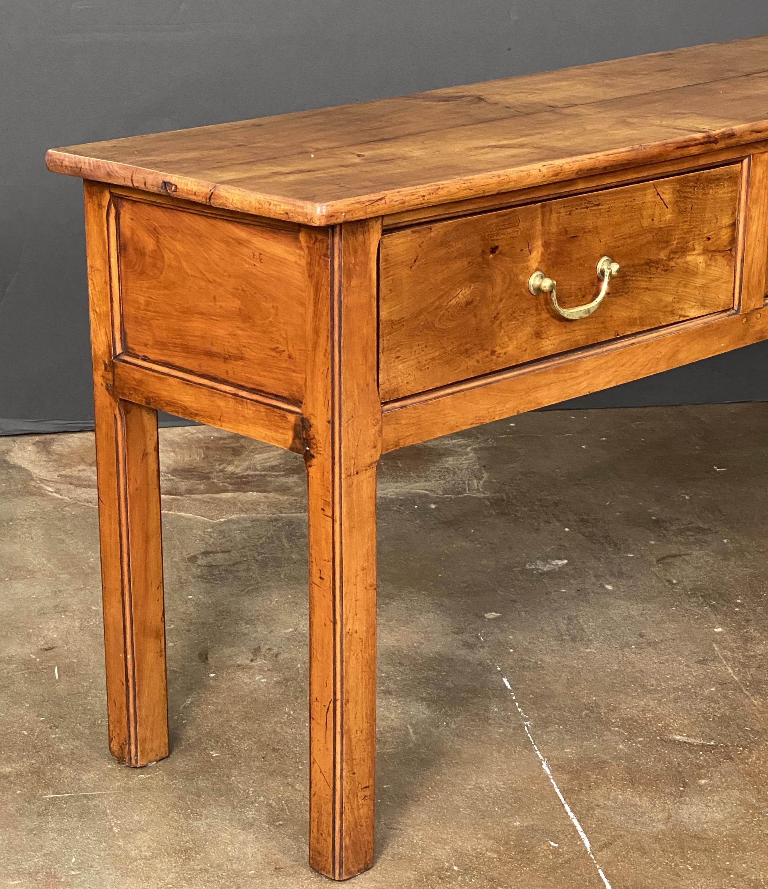 Métal Console ou table d'appoint française en cerisier en vente
