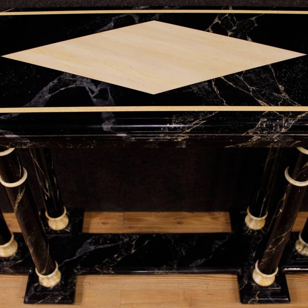 French Console Table in Lacquered Faux Marble Wood from 20th Century 7