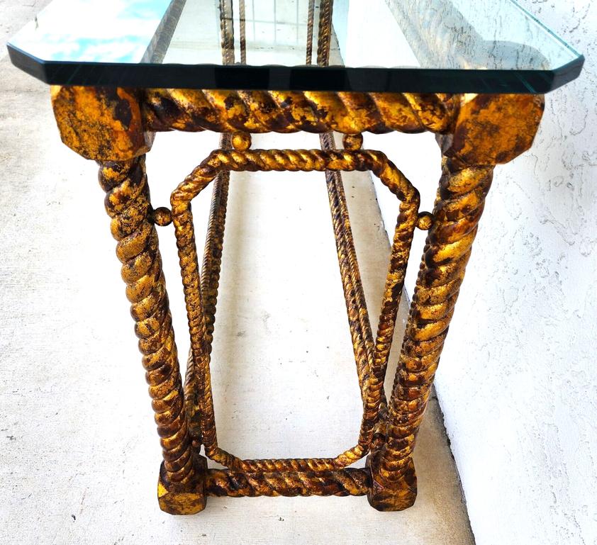 French Console Table Louis XV Giltwood Barley Twist For Sale 3