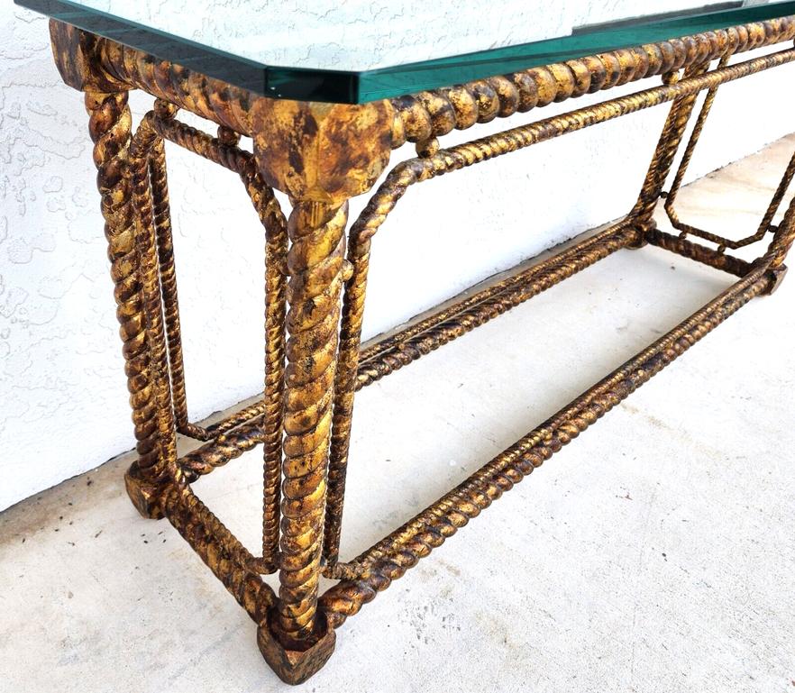 French Console Table Louis XV Giltwood Barley Twist For Sale 4