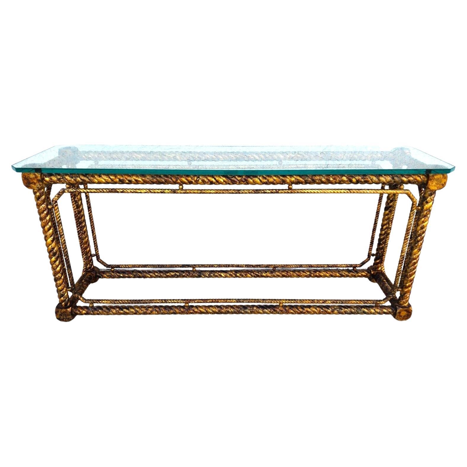 Französischer Konsolentisch Louis XV. aus vergoldetem Holz, Barley Twist