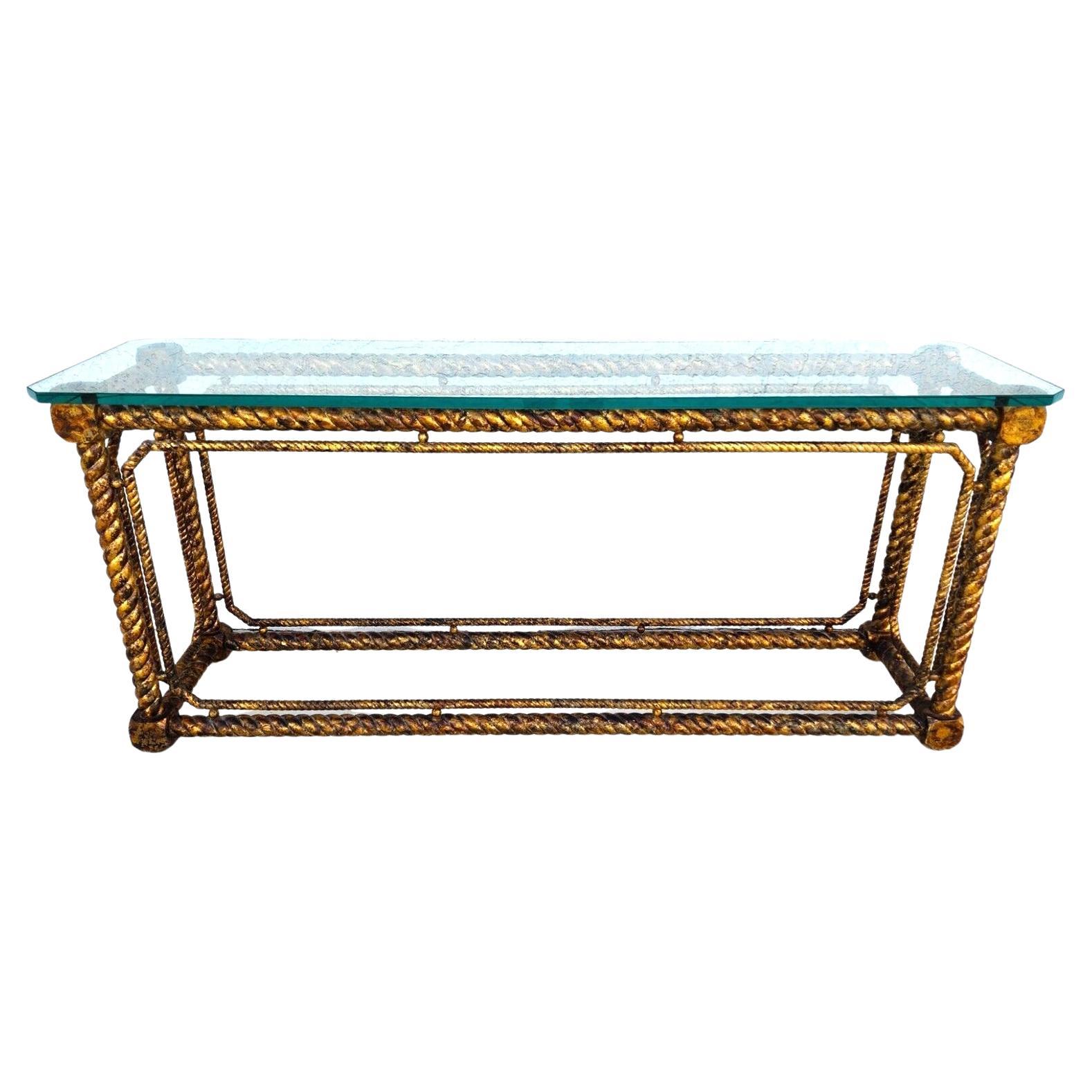 Table console française Louis XV Giltwood Barley Twist