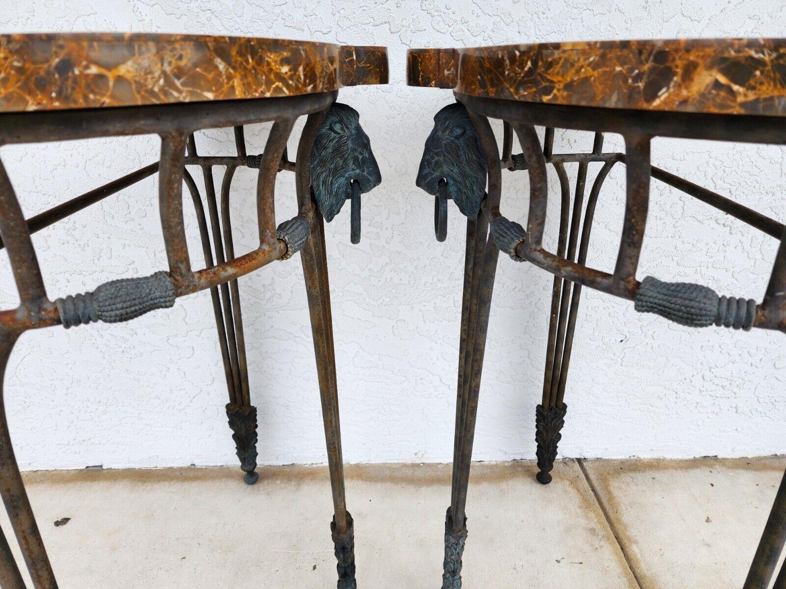 French Console Tables Bronze Tessellated Marble by MAITLAND SMITH - a Pair For Sale 6