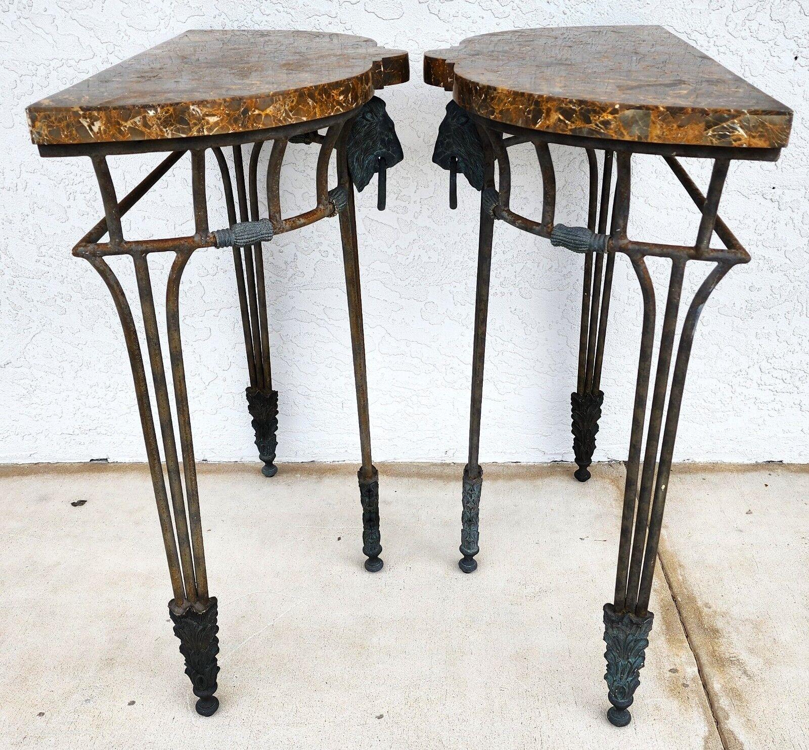 French Console Tables Bronze Tessellated Marble by MAITLAND SMITH - a Pair For Sale 5