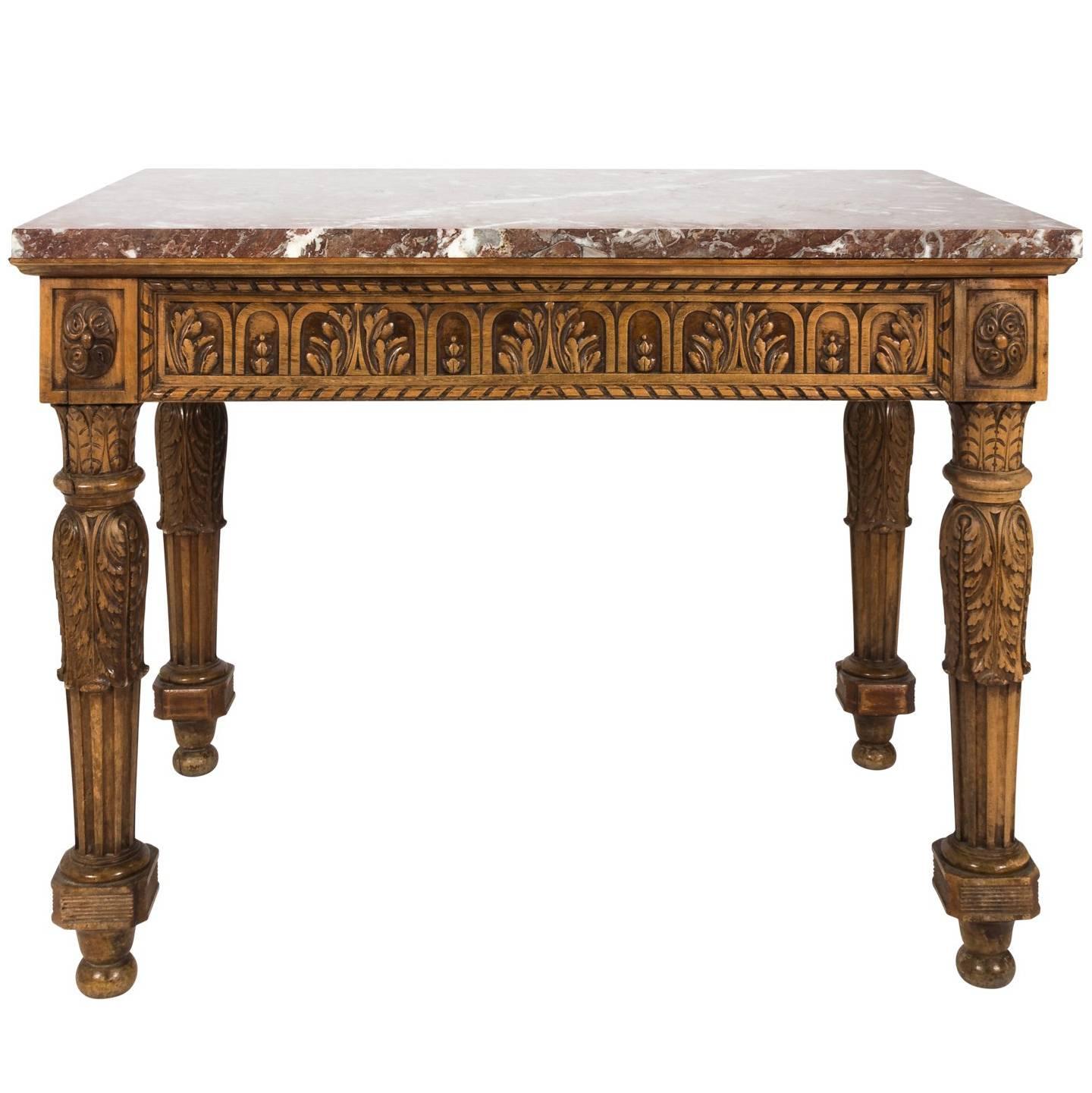 French Console with Marble Top