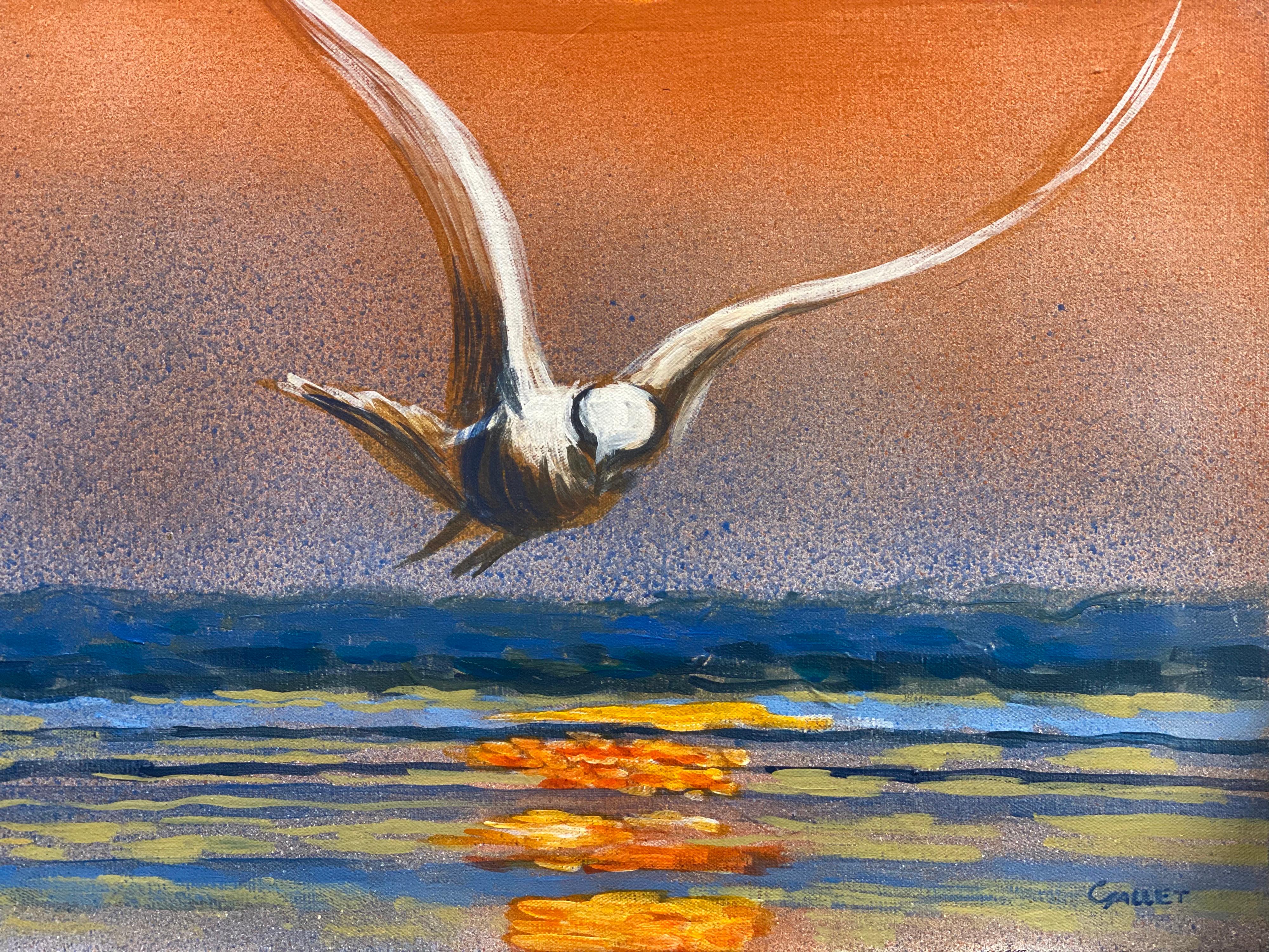 paintings of seagulls in flight