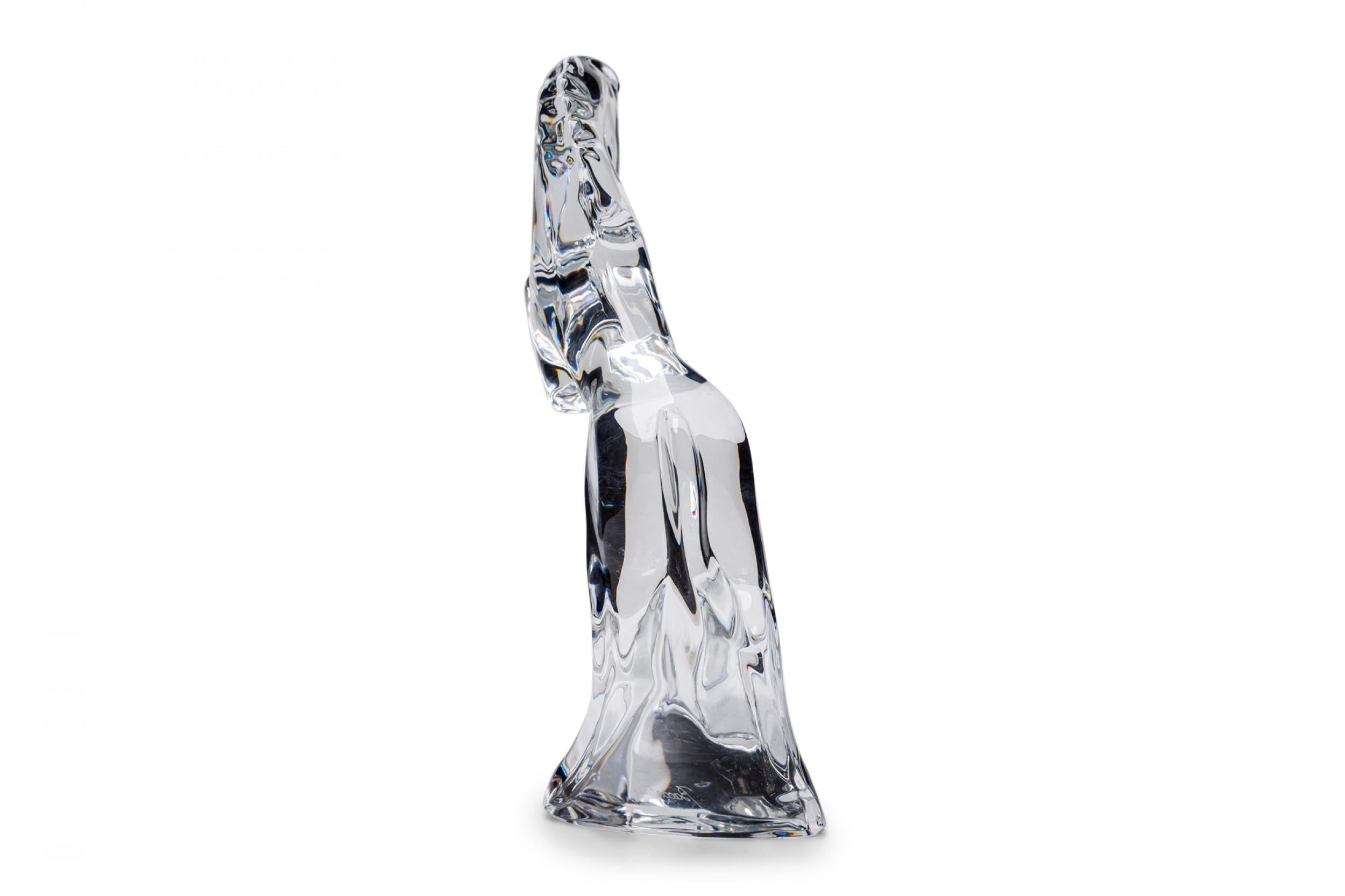 French Contemporary Baccarat Crystal Figure of a Rearing Horse In condizioni buone in vendita a Queens, NY