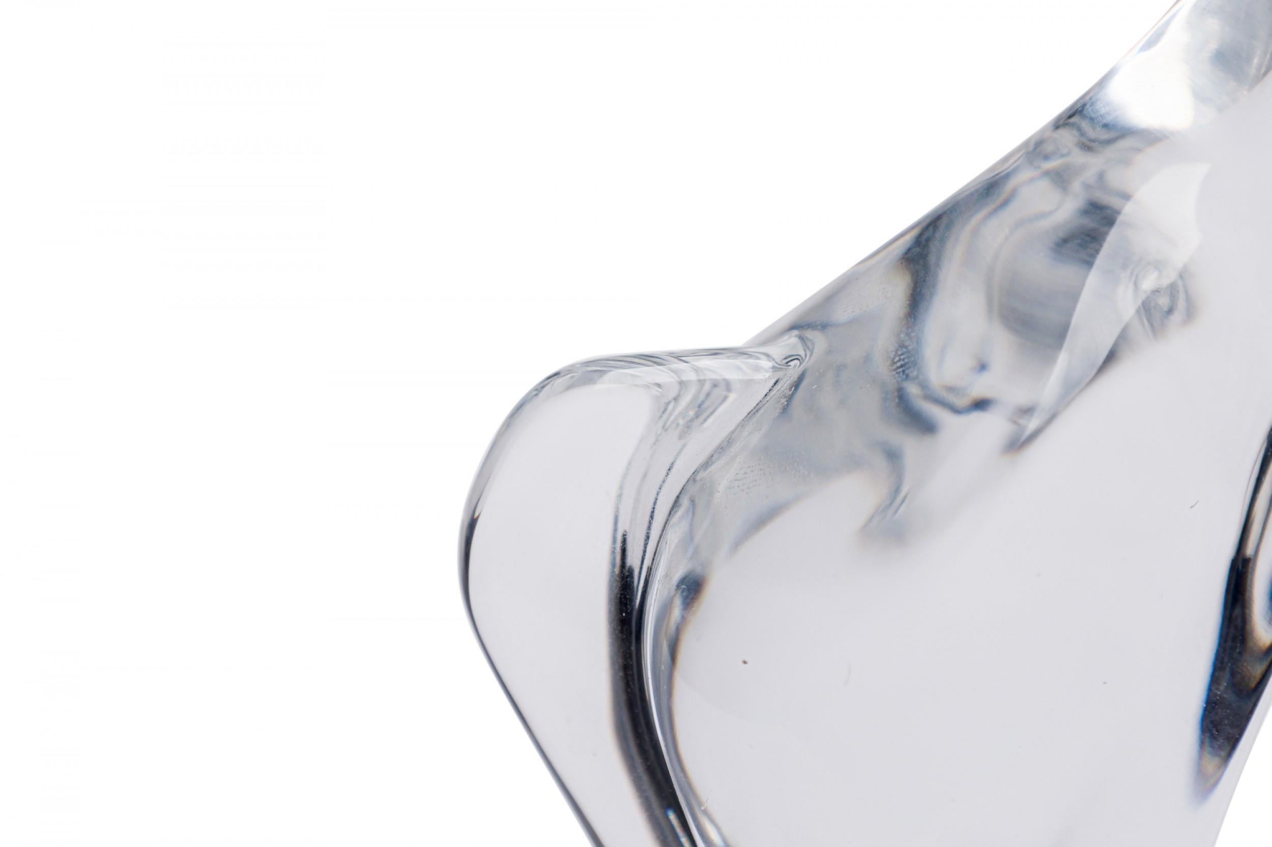 French Contemporary Baccarat Crystal Figure of a Rearing Horse in vendita 1