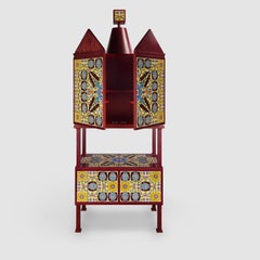 Armario Contemporáneo Francés en Esmalte y Chapa de Madera