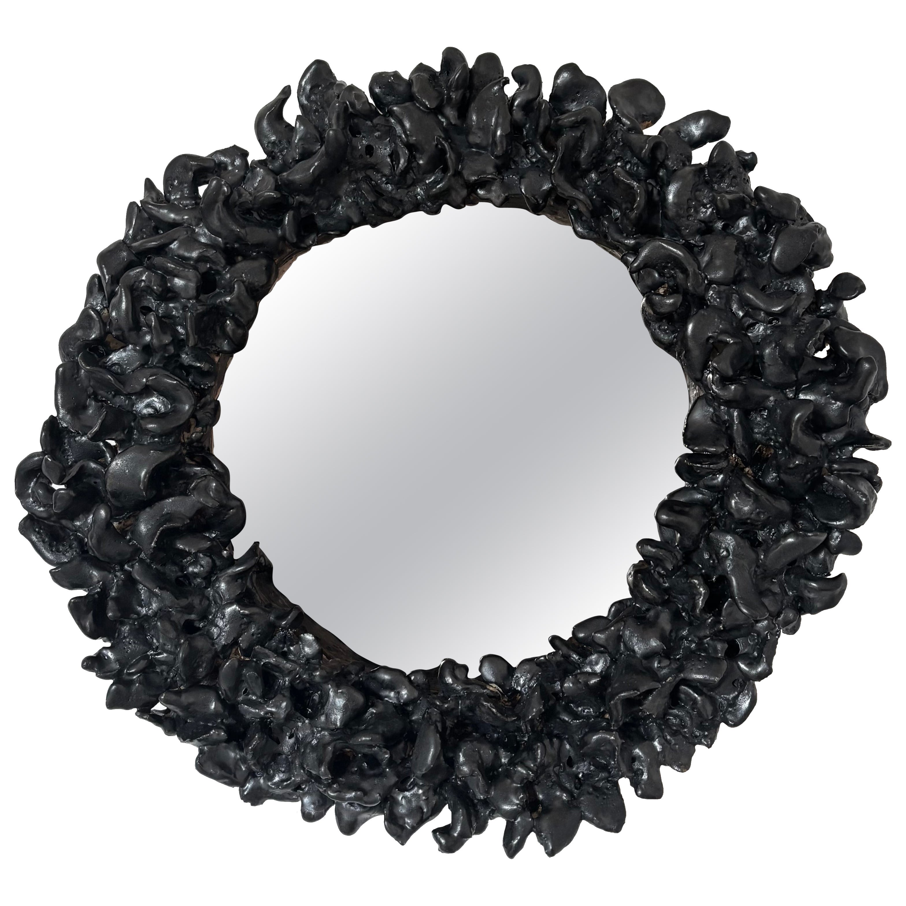 Specchio francese contemporaneo in ceramica, Bosco di Renzo Maar