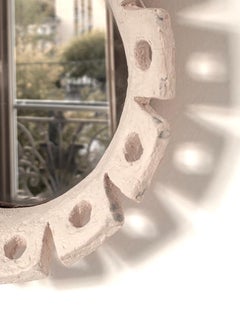 Espejo de cerámica contemporáneo francés, "Fiore" de Renzo Maar