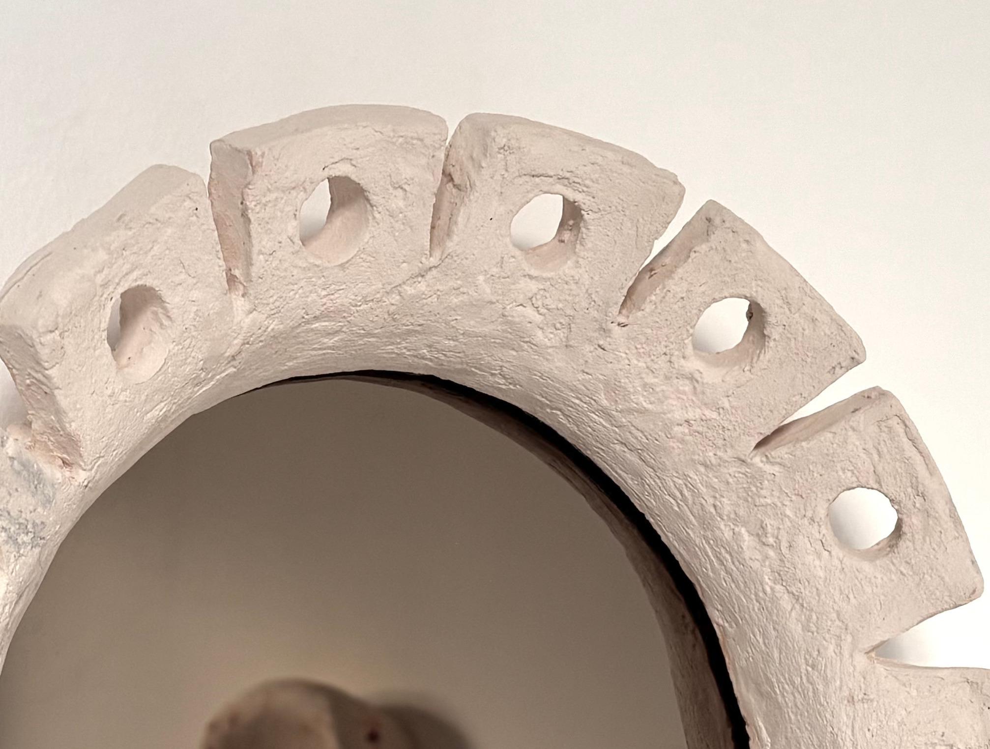 Zeitgenössischer französischer Keramikspiegel, 