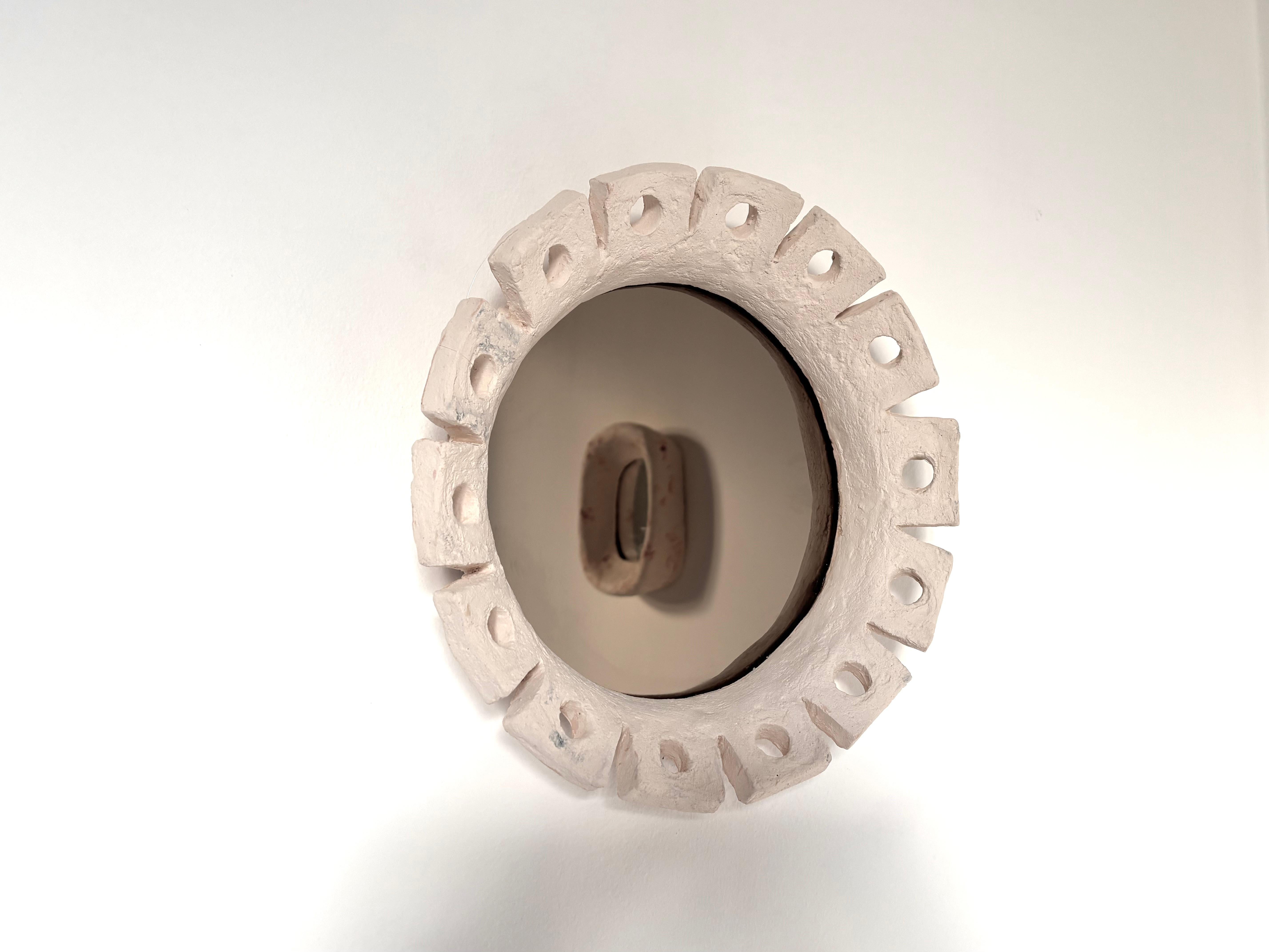 Zeitgenössischer französischer Keramikspiegel, 