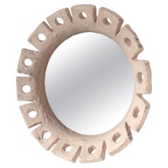 Miroir français contemporain en céramique, "Fiore" de Renzo Maar