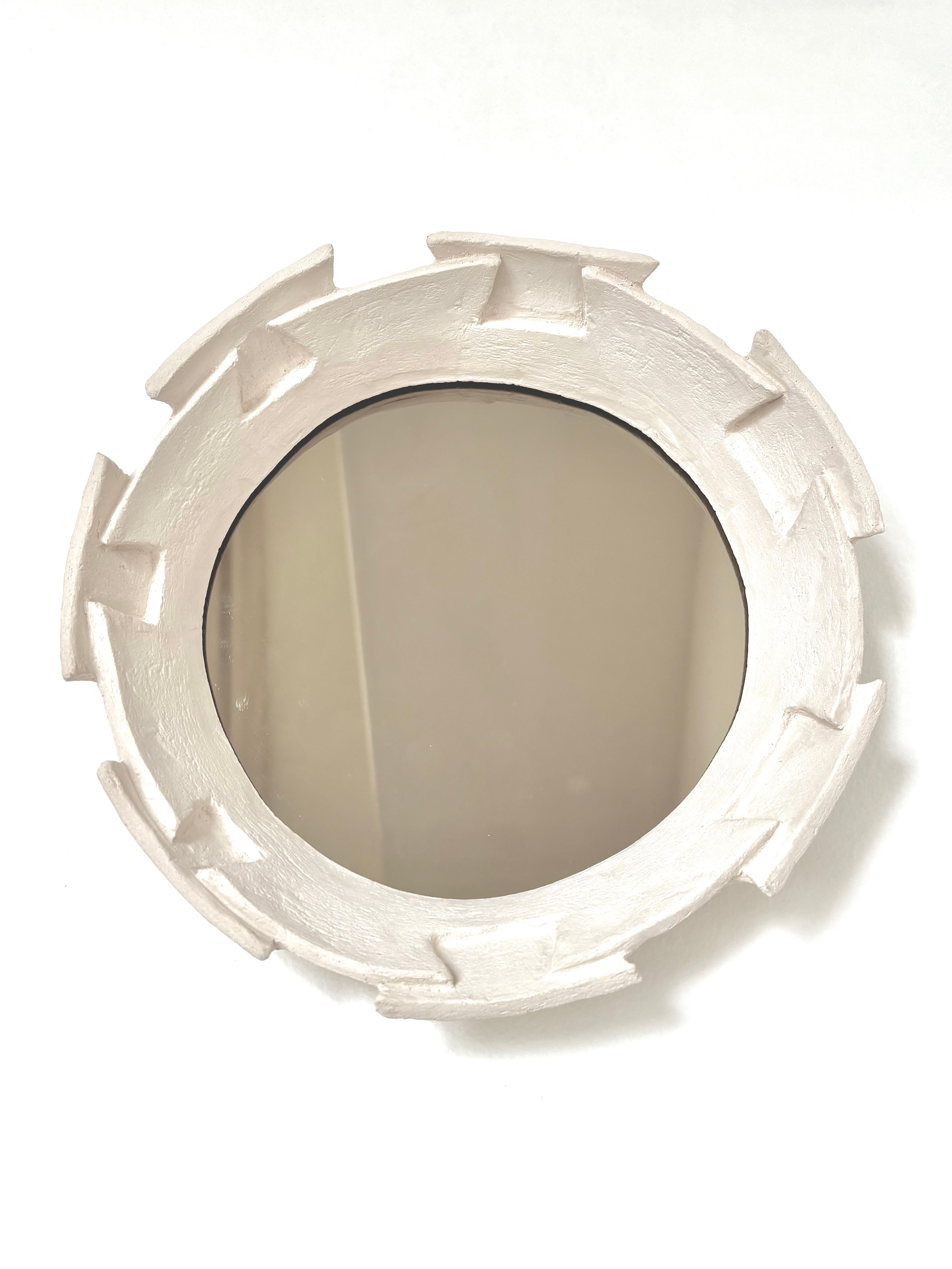 Zeitgenössischer französischer Keramikspiegel, 